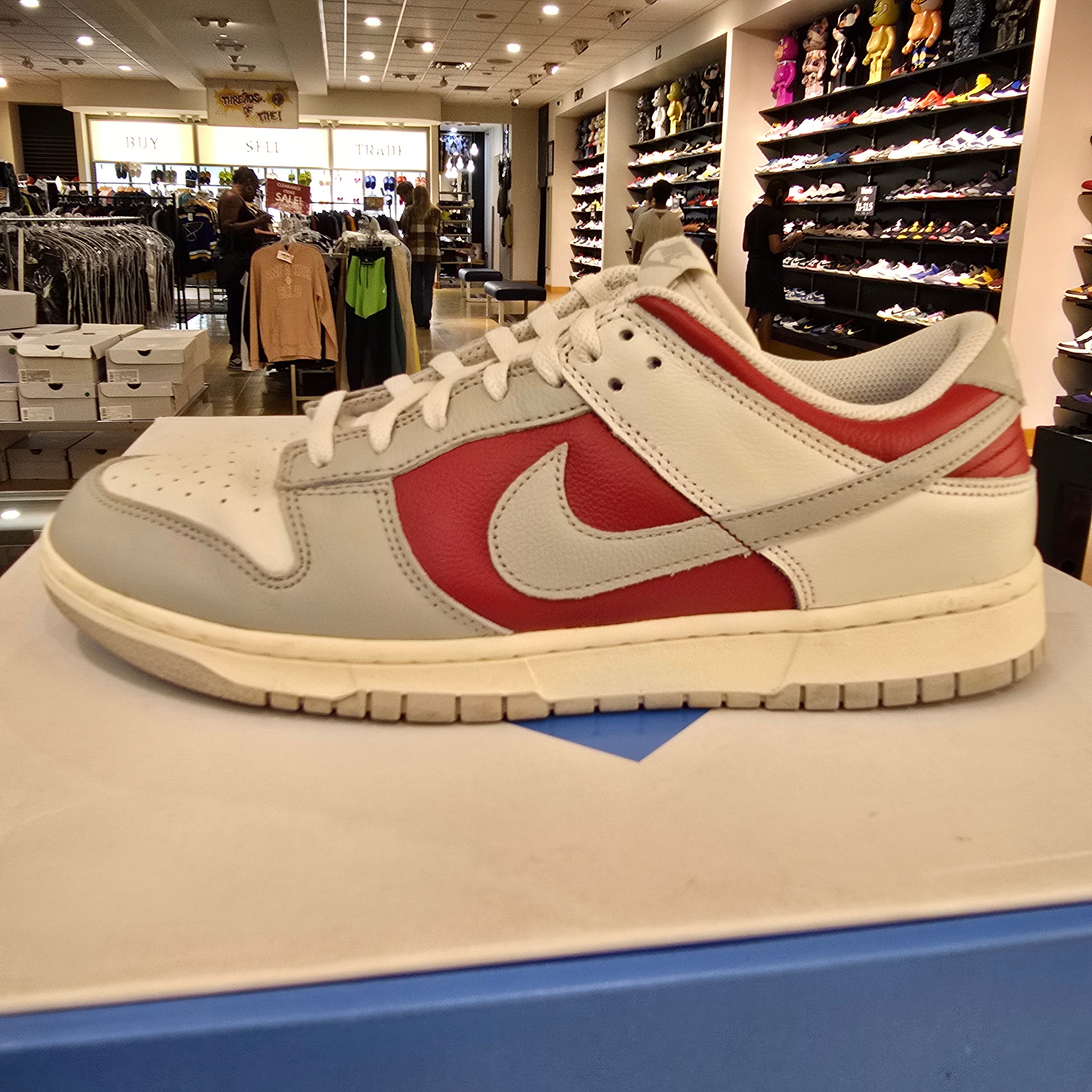 Nike Dunk Low Light Iron Ore Gym Red SZ 12 USED NO BOX