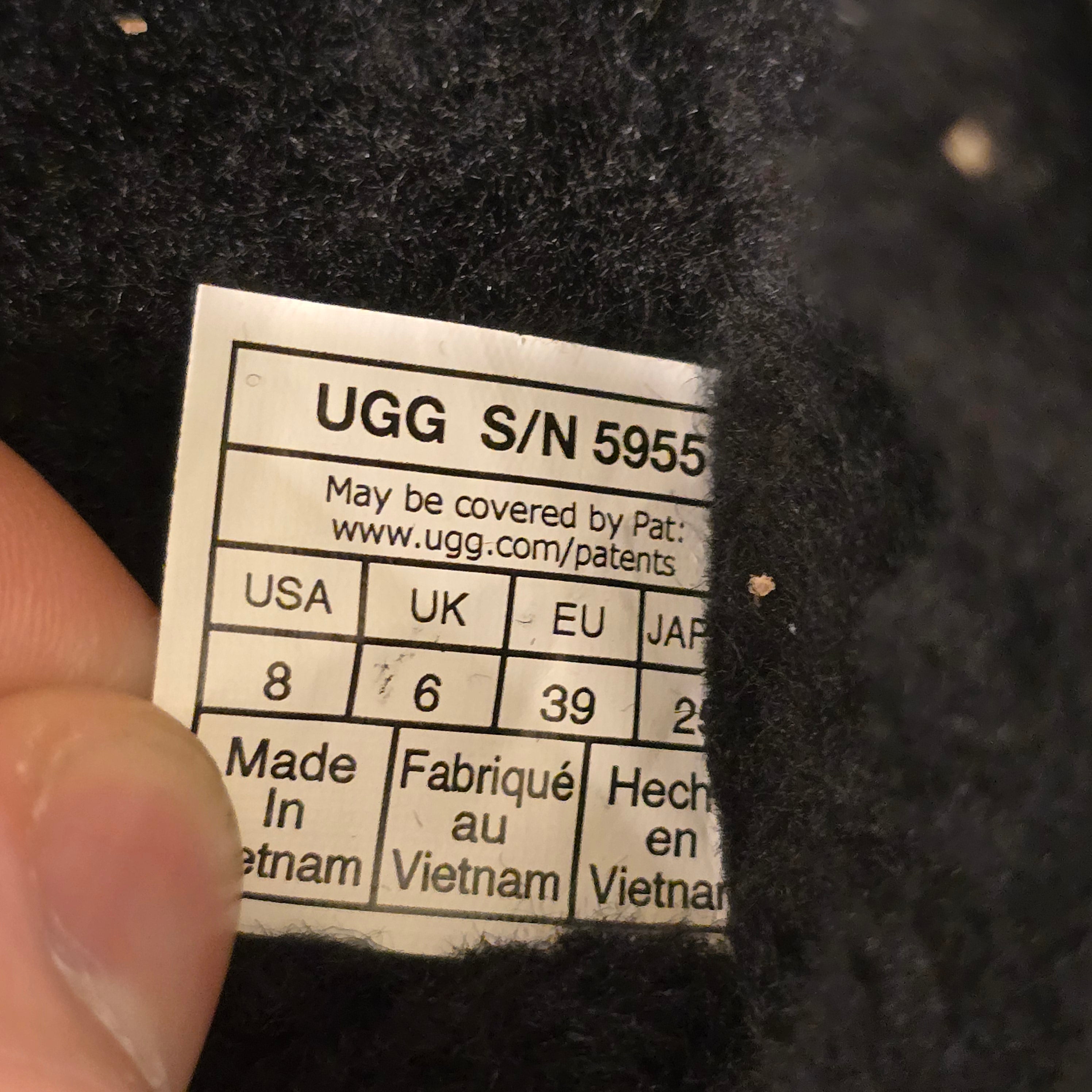 UGG Tasman Slipper Black (Women's) SZ 8/6.5M