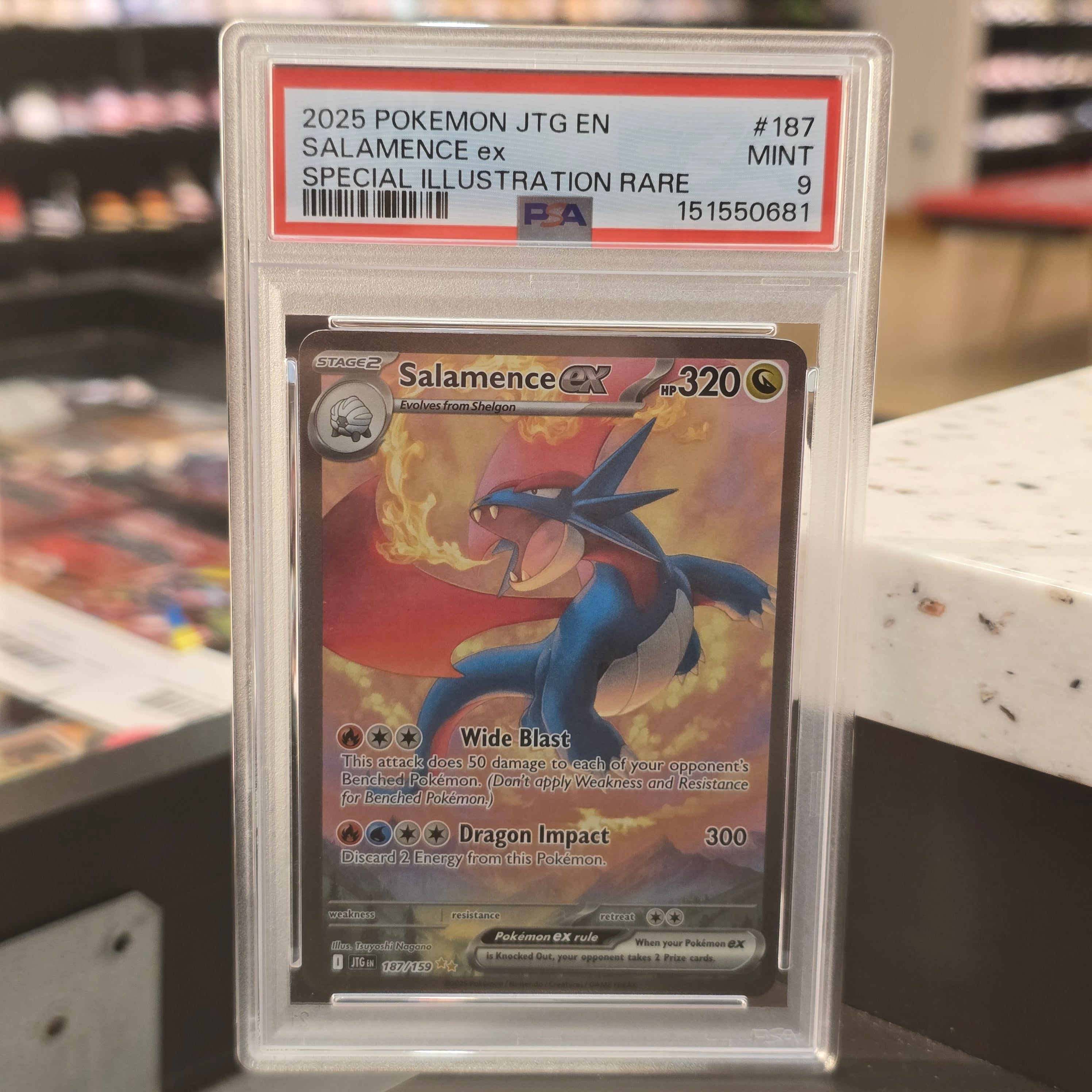 Pokemon Journey Together Salamence EX IR #187 PSA 9
