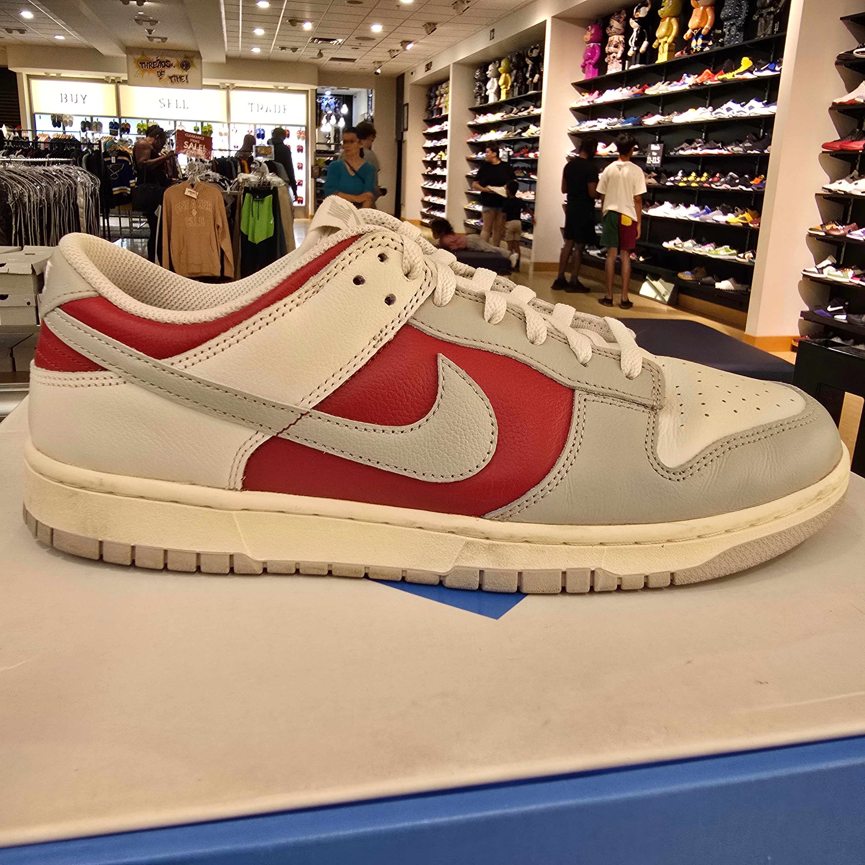 Nike Dunk Low Light Iron Ore Gym Red SZ 12 USED NO BOX