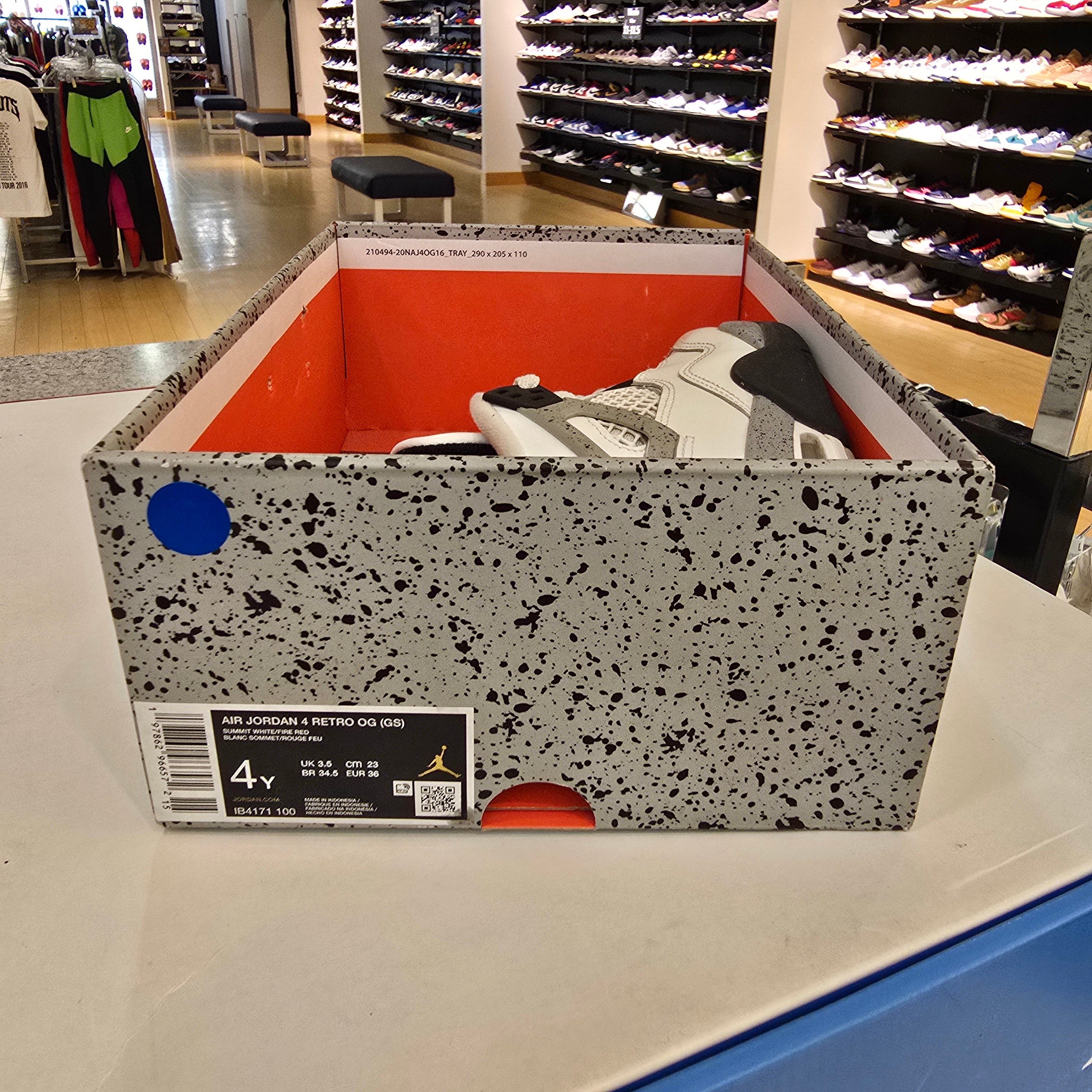 Jordan 4 Retro White Cement (2025) (GS) SZ 4Y USED MISSING LID