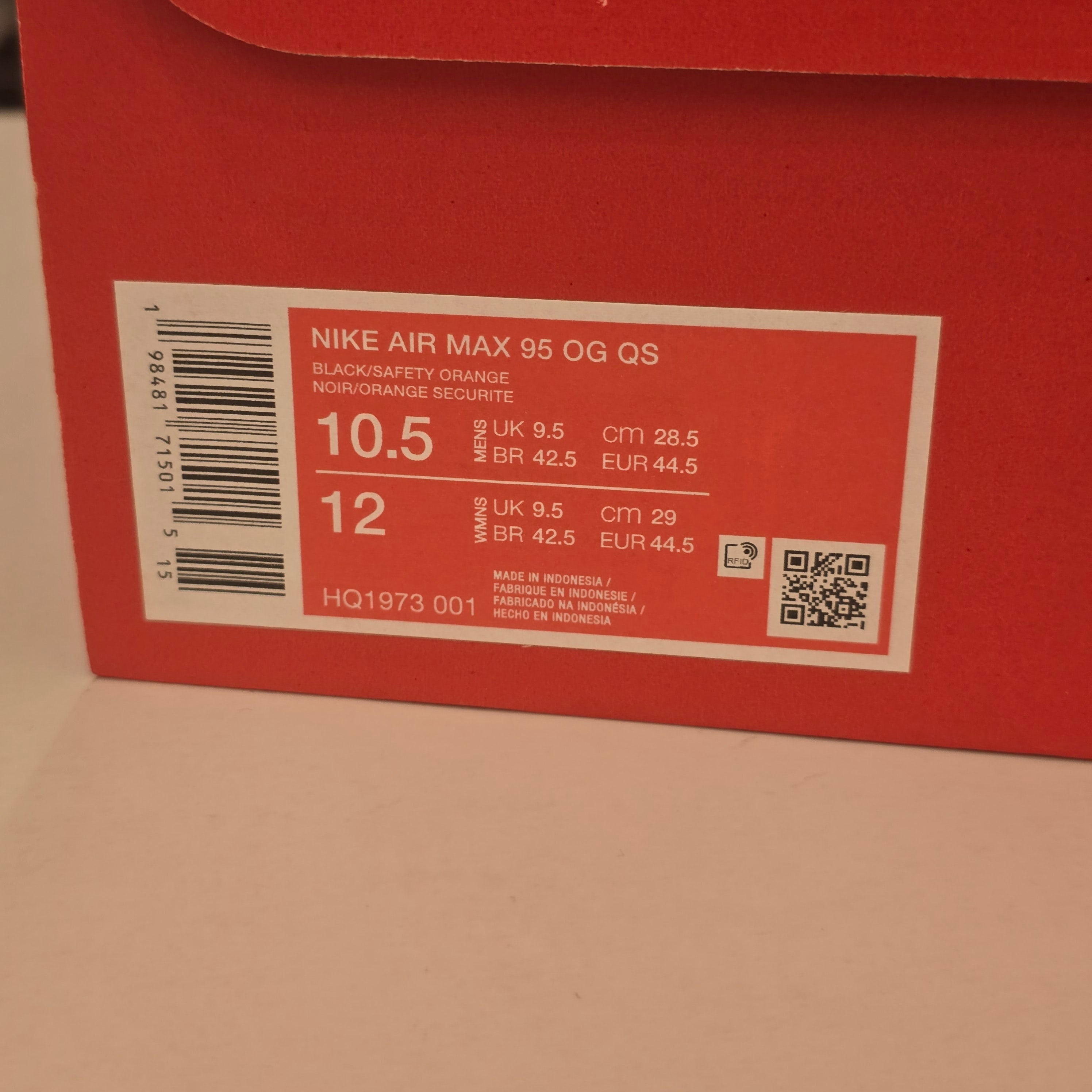Nike Air Max 95 Safety Orange Camo SZ 10.5
