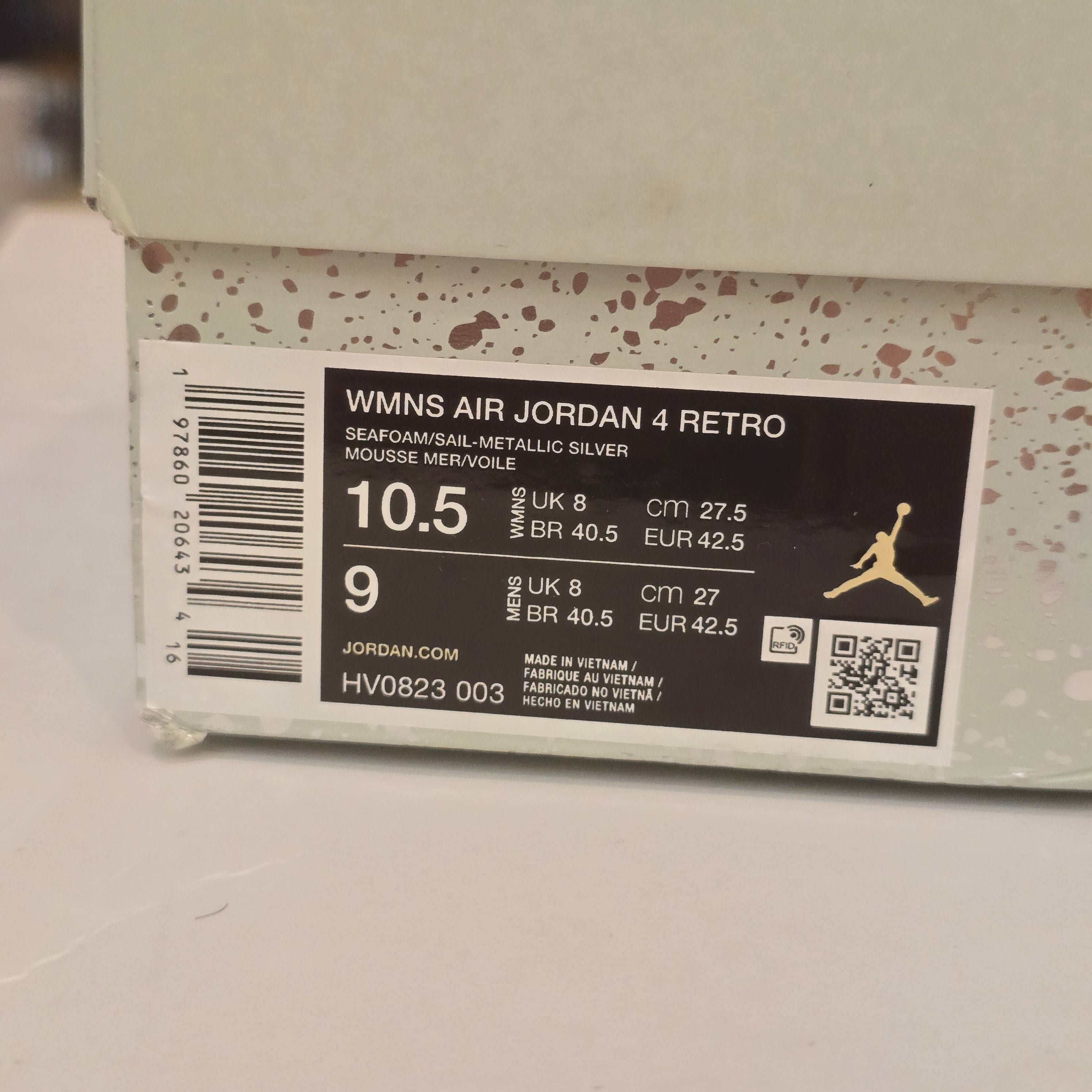 Jordan 4 Retro Seafoam Sail (Women's) SZ 10.5/9M USED