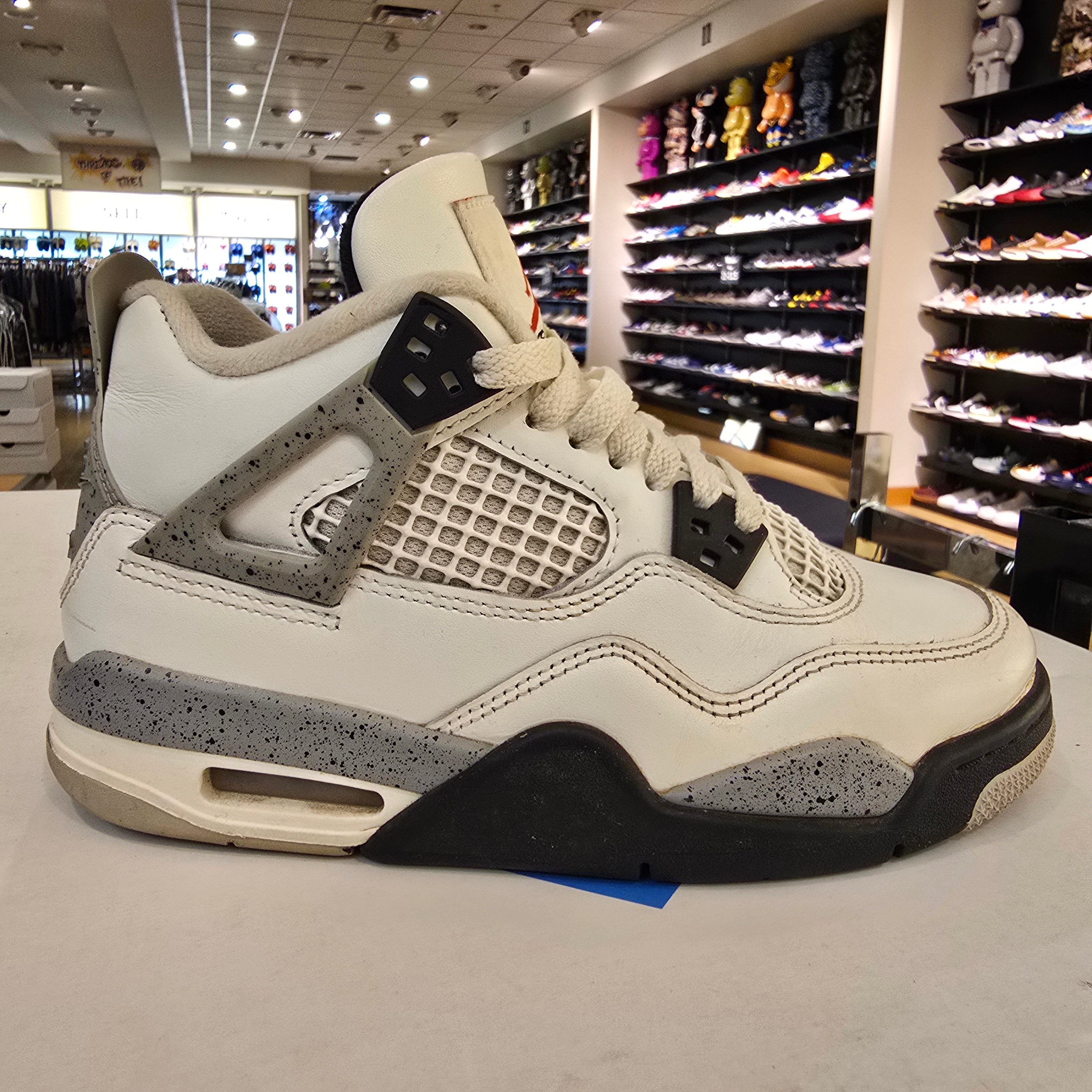 Jordan 4 Retro White Cement (2025) (GS) SZ 4Y USED MISSING LID