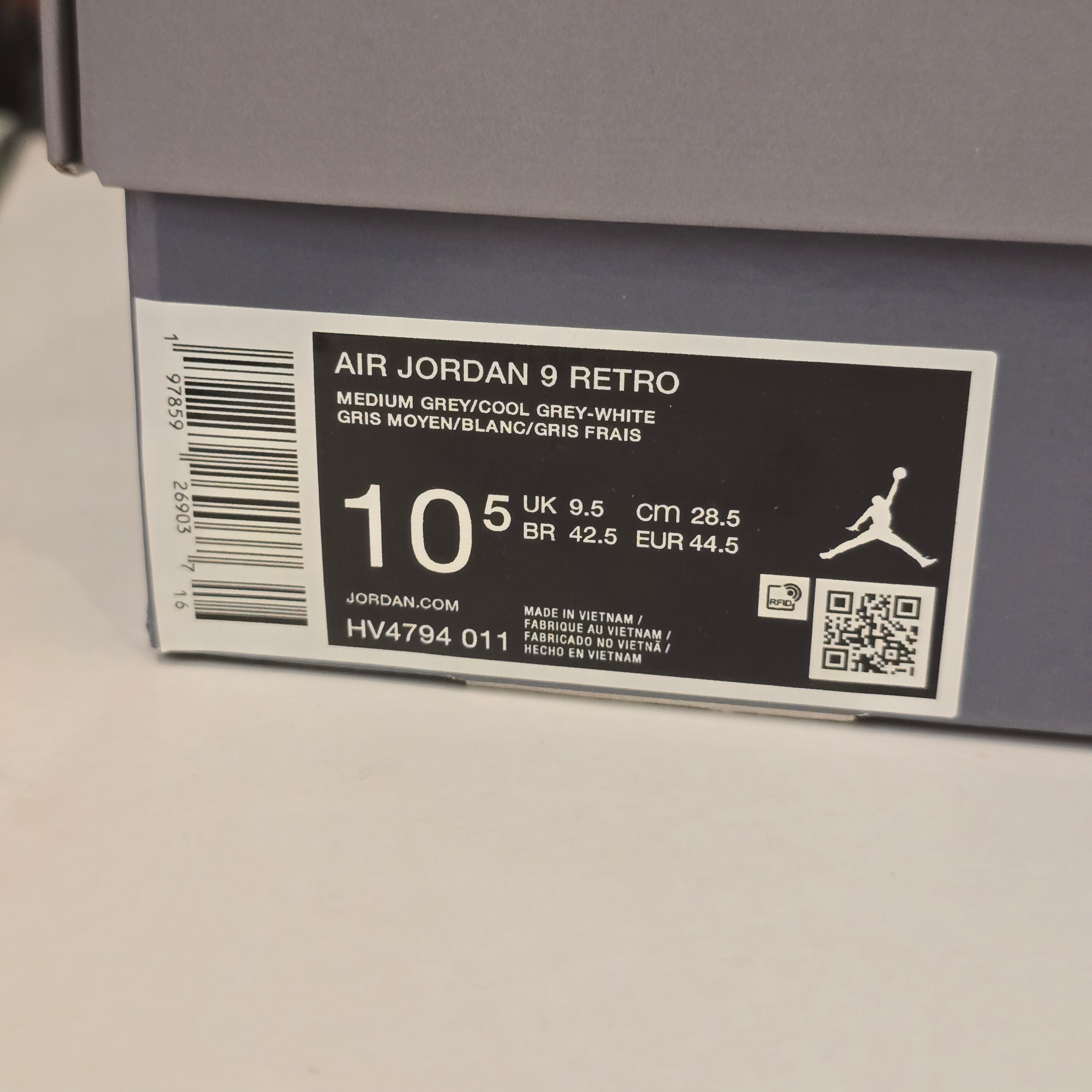 Jordan 9 Retro Cool Grey (2025) SZ 10.5