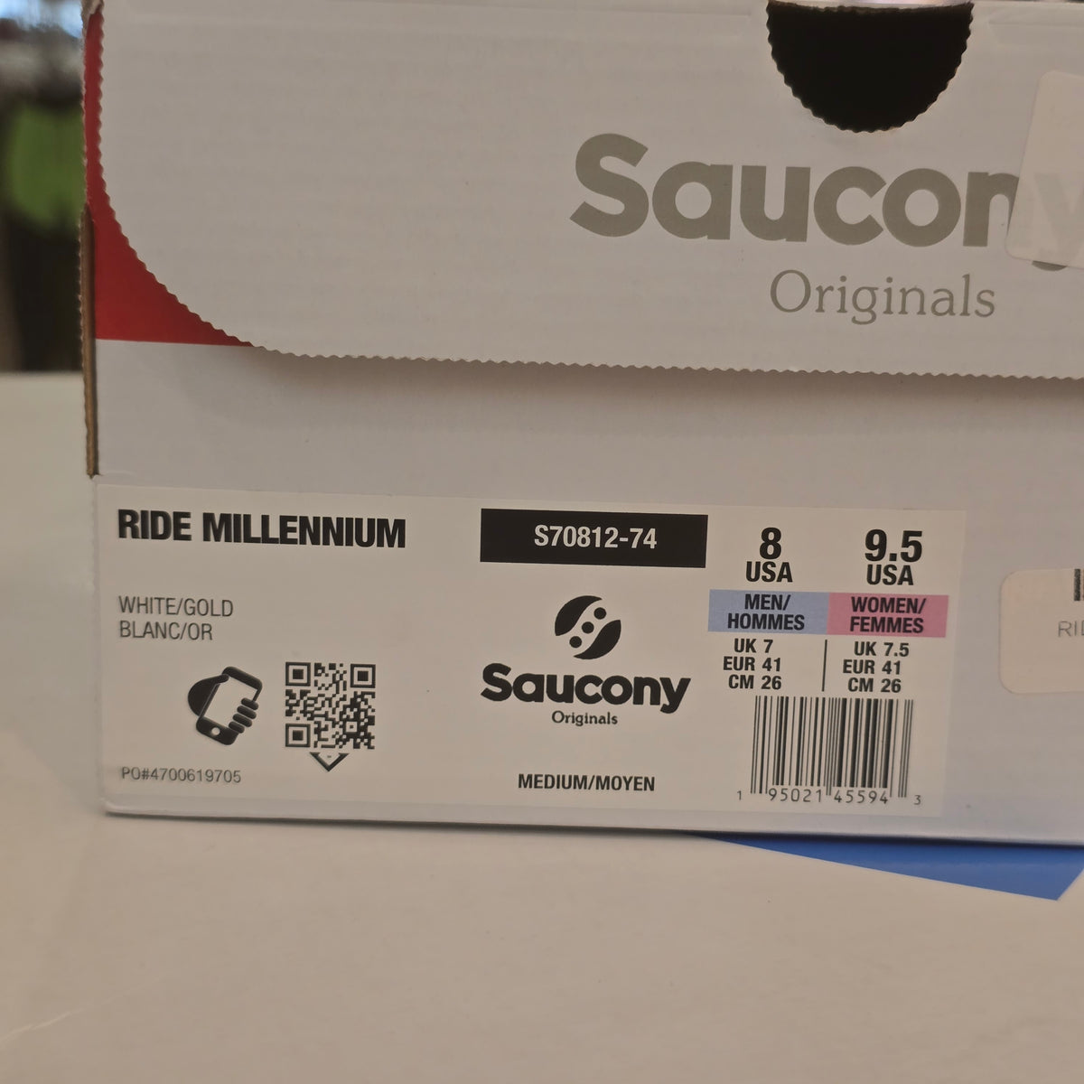 Saucony Ride Millennium White Gold SZ 8 USED