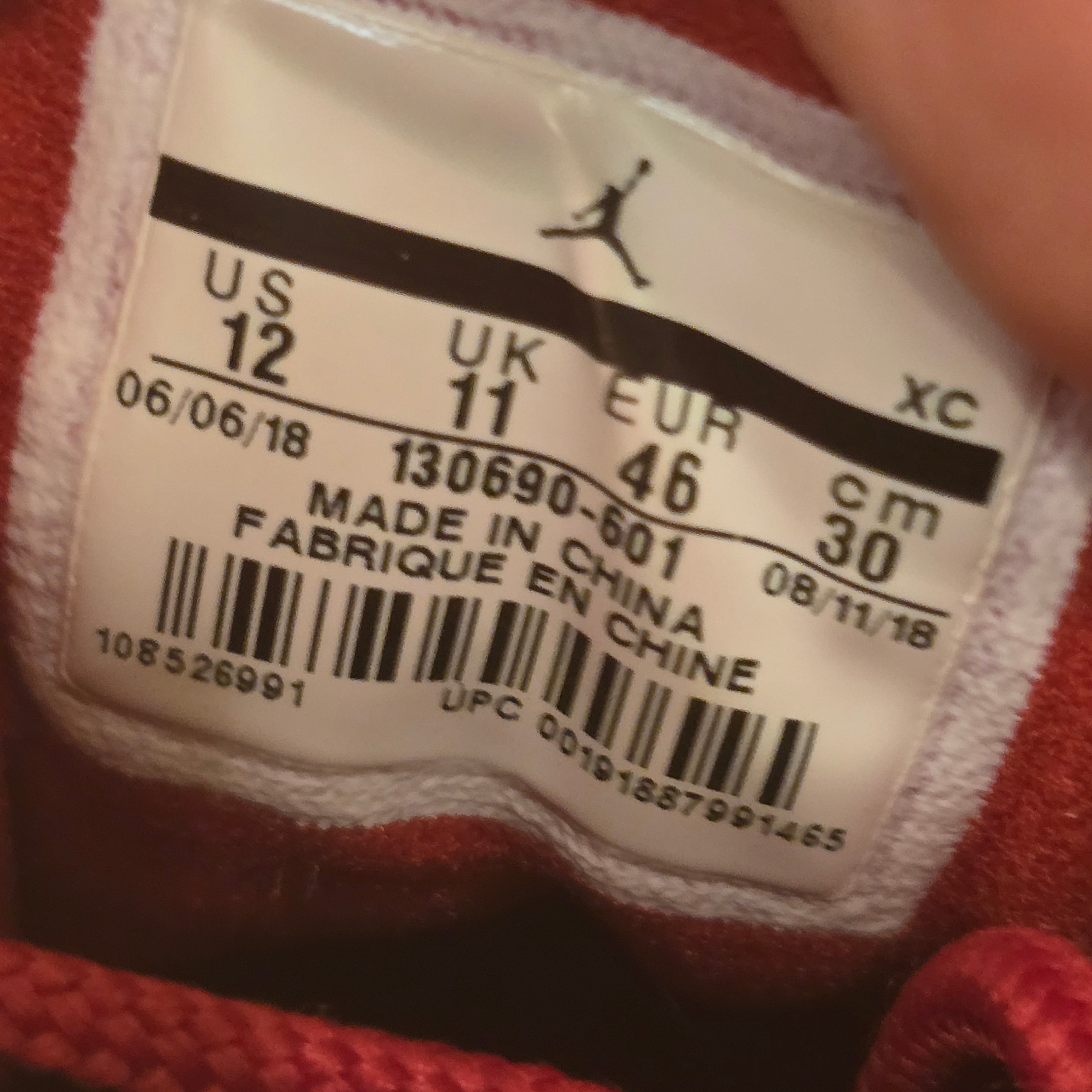 Jordan 12 Retro Gym Red (2018) SZ 12 USED NO BOX