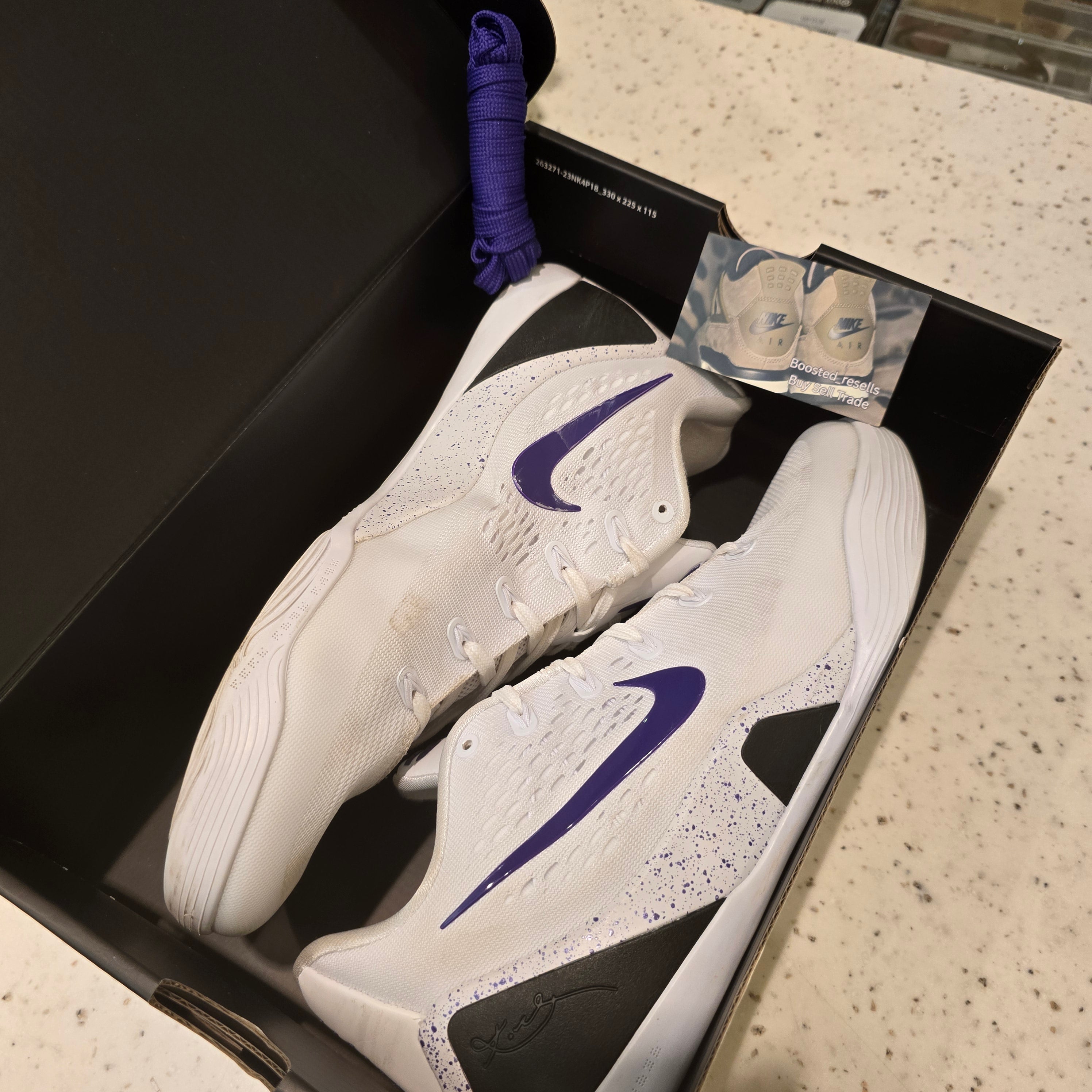 Kobe 9 Elite Low EM Protro White Court Purple SZ 11 USED