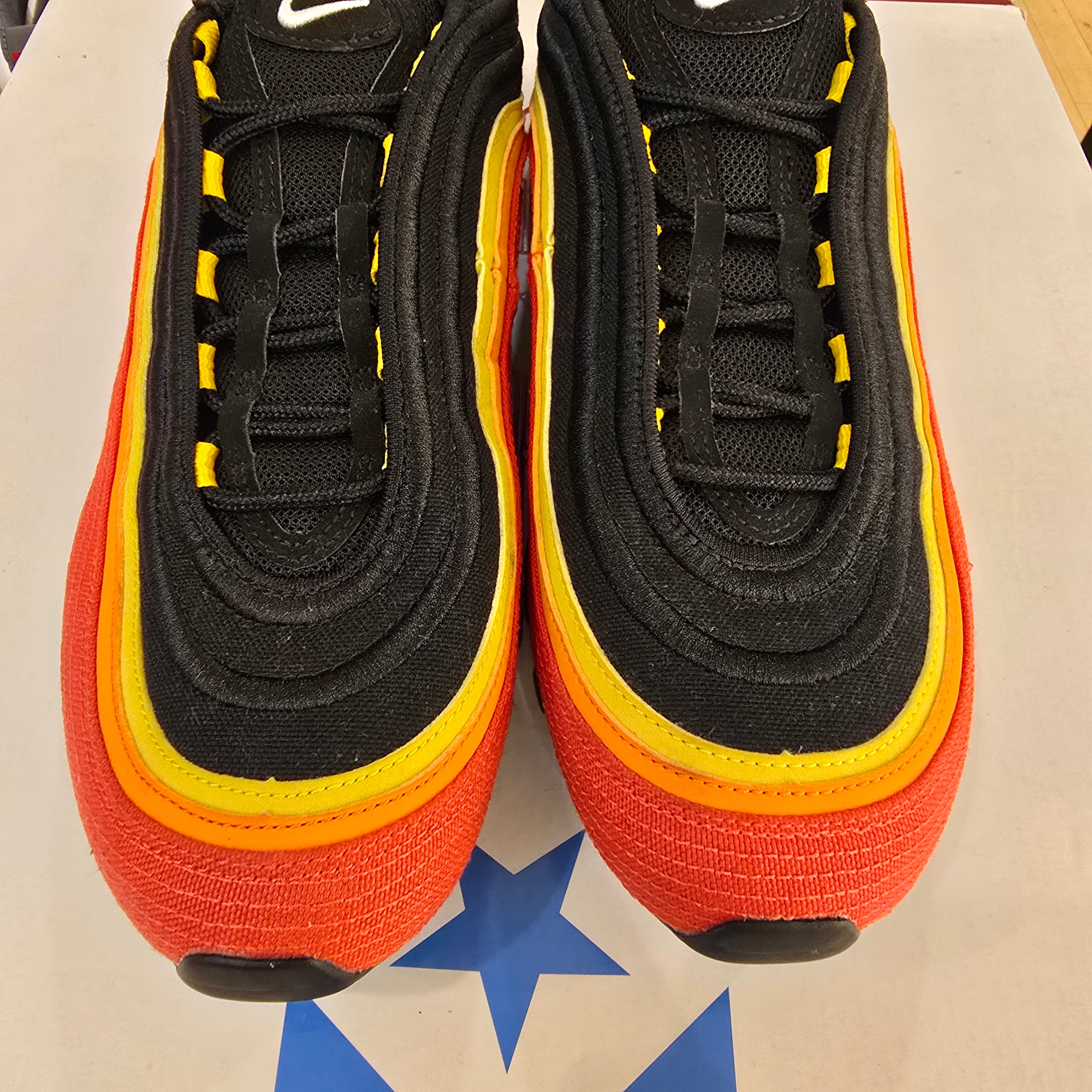 Nike Air Max 97 Black Chile Red Magma Orange SZ 10.5 USED NO BOX