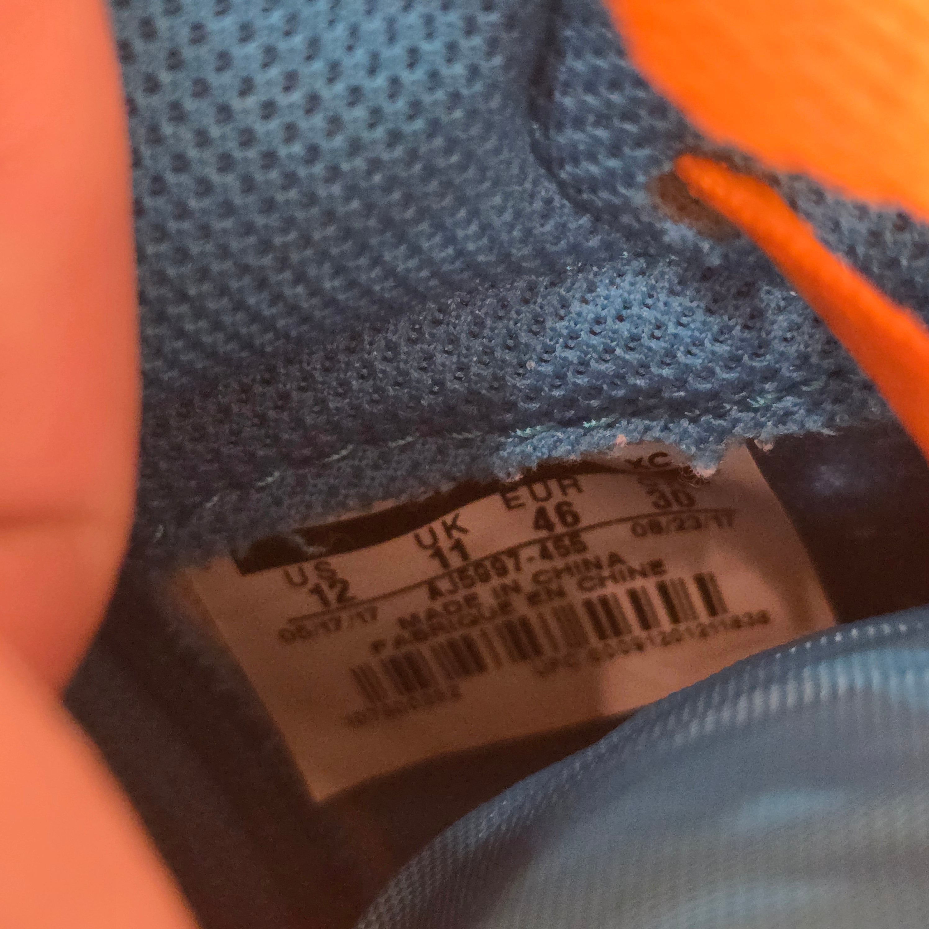Jordan 1 Retro High Gatorade Blue Lagoon SZ 12 USED NO TOWEL