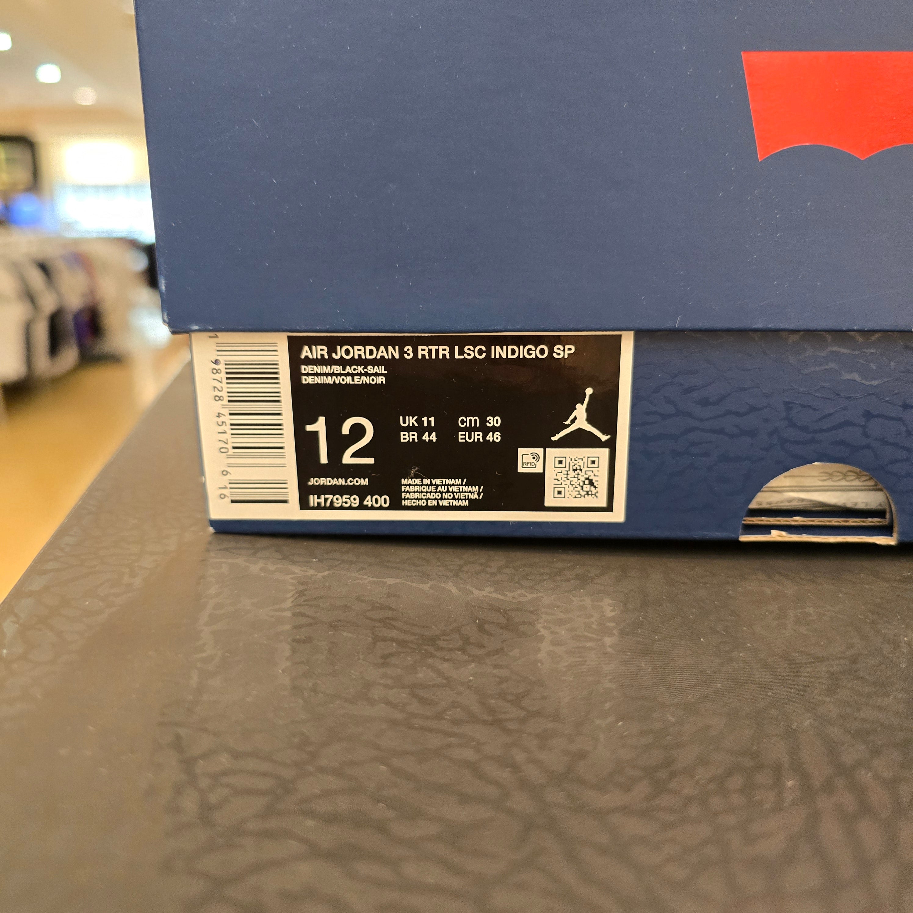 Jordan 3 Retro Levi's Indigo SZ 12