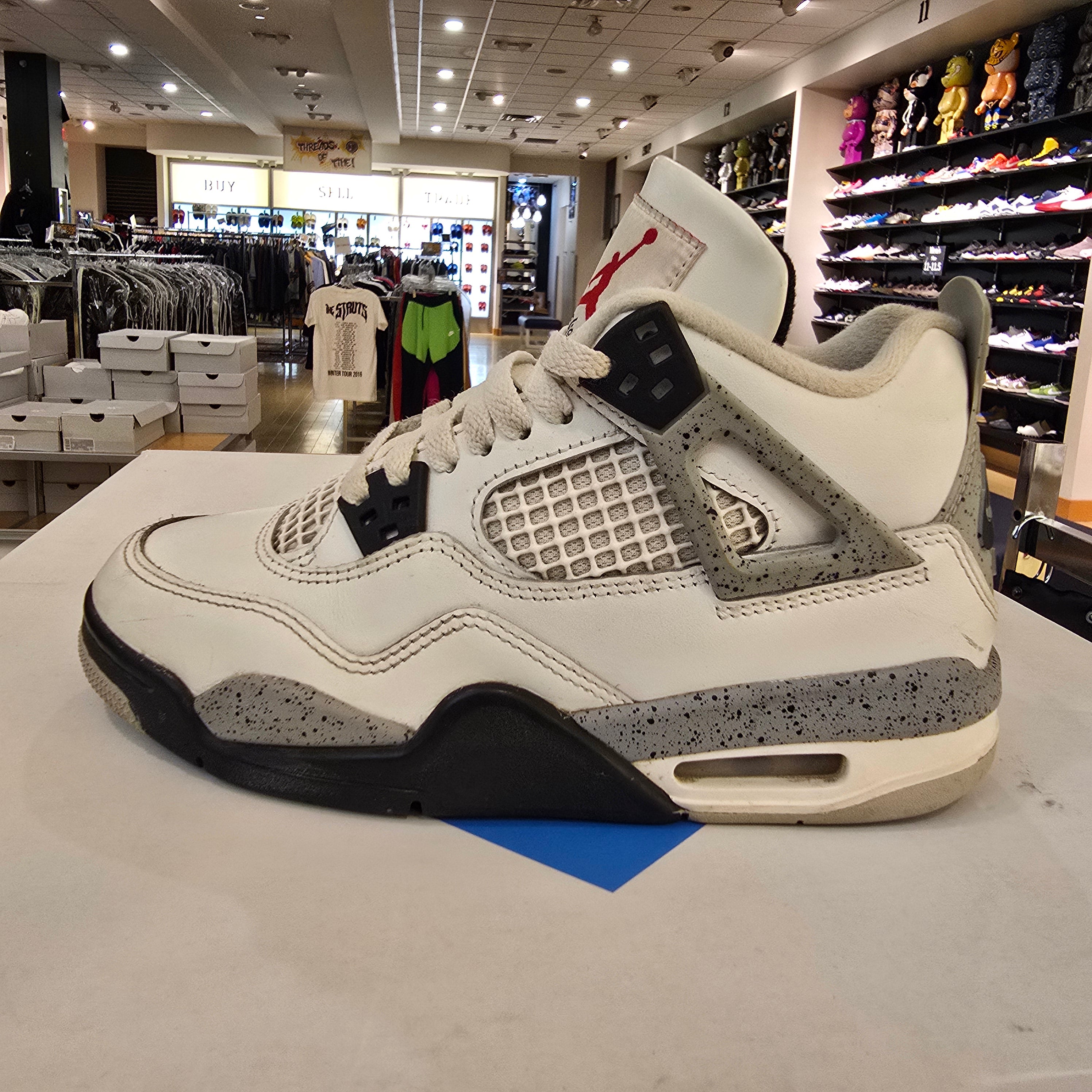 Jordan 4 Retro White Cement (2025) (GS) SZ 4Y USED MISSING LID