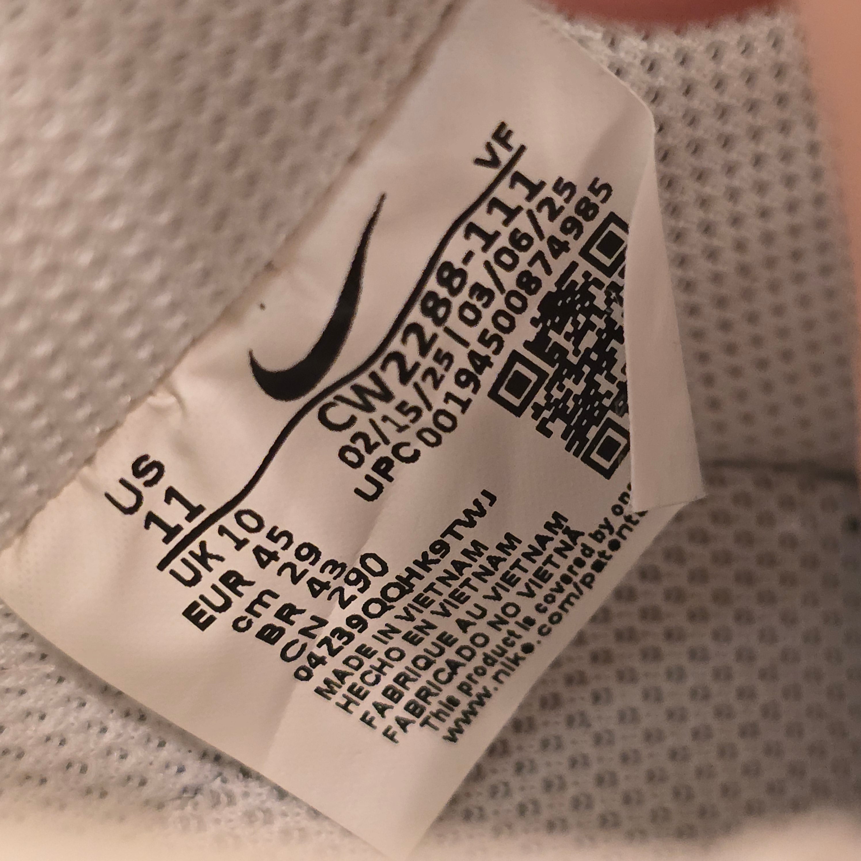 Nike Air Force 1 Low '07 White SZ 11 USED BOX MISSING LABEL
