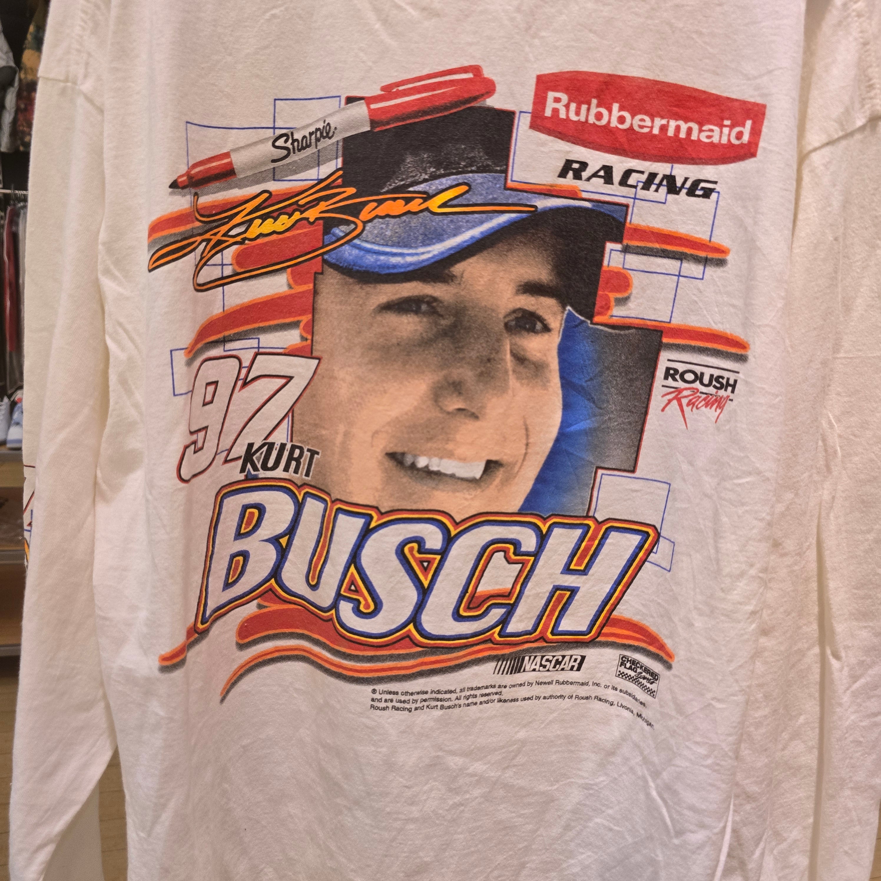 Y2K Kurt Busch Sharpie Nascar Tee L/S Size XL