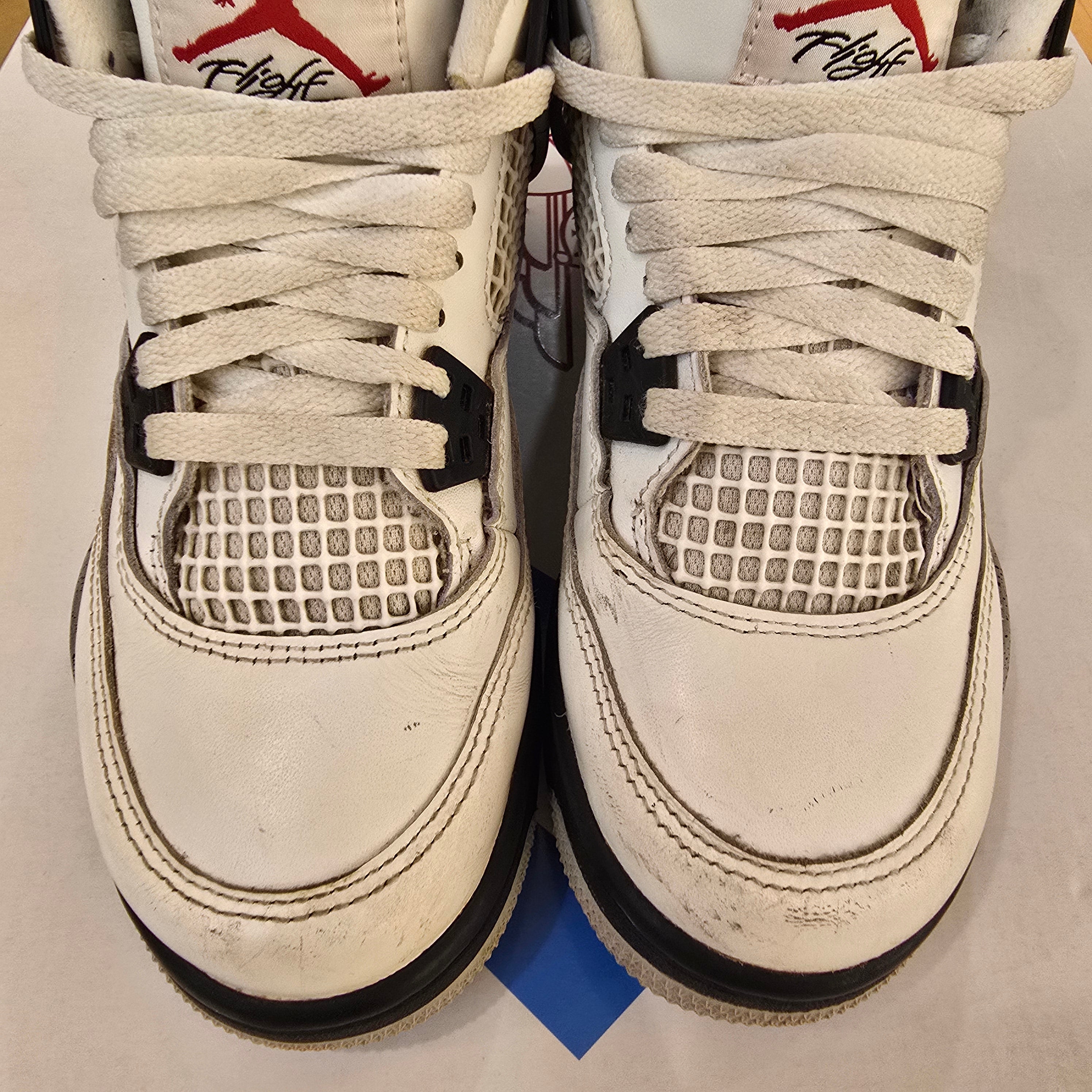 Jordan 4 Retro White Cement (2025) (GS) SZ 4Y USED MISSING LID