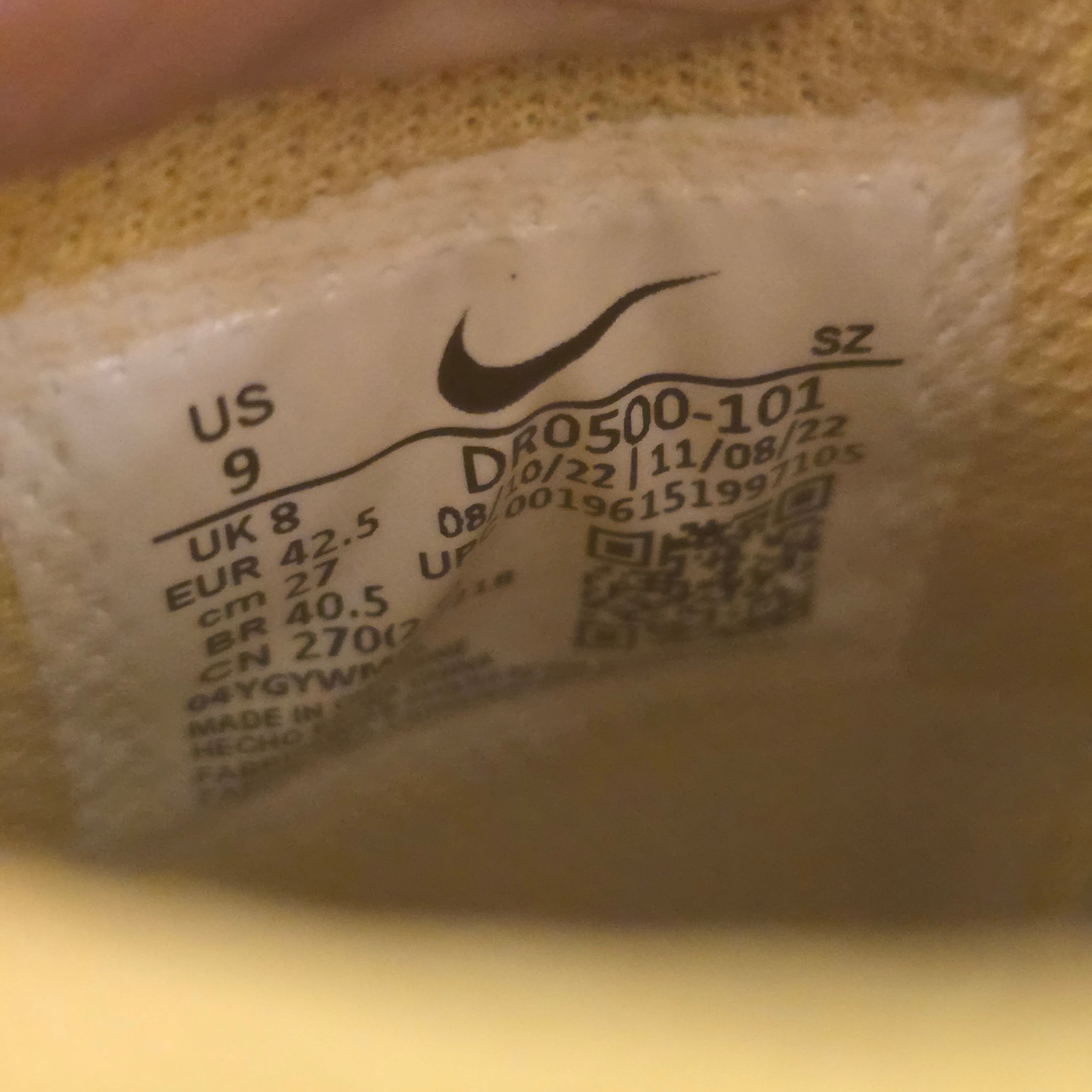 Nike Air Force 1 Mid SP Off-White Varsity Maize SZ 9 USED