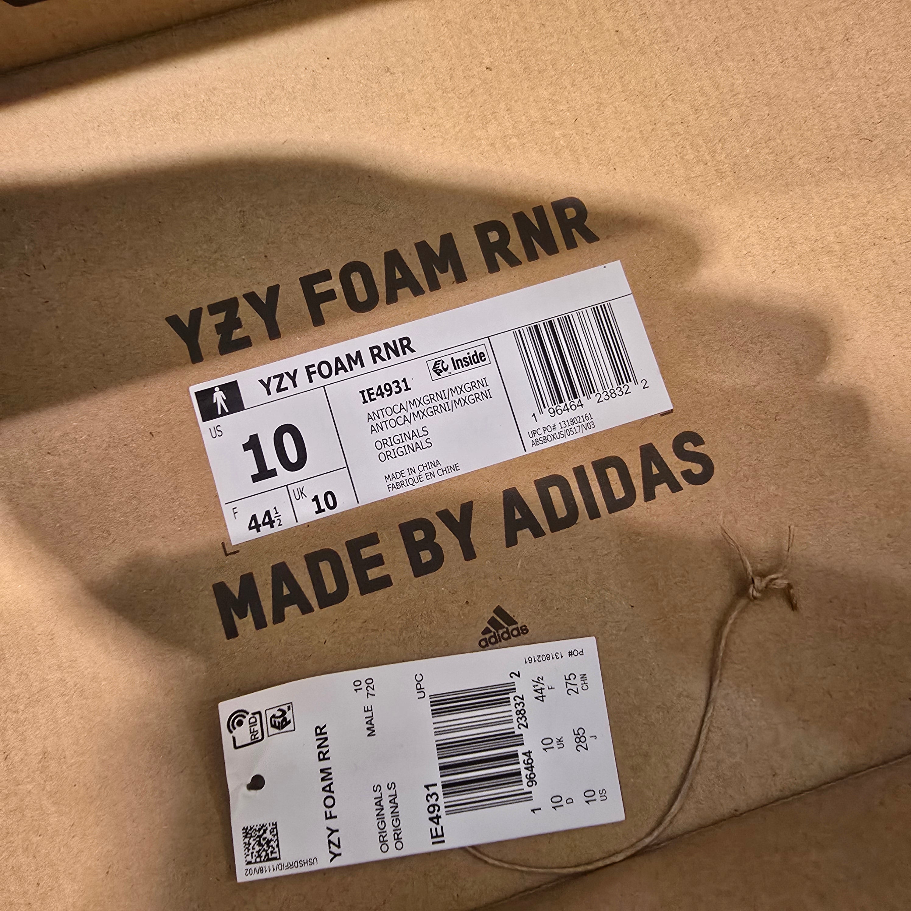 Adidas Yeezy Foam RNR MX Granite SZ 10 USED