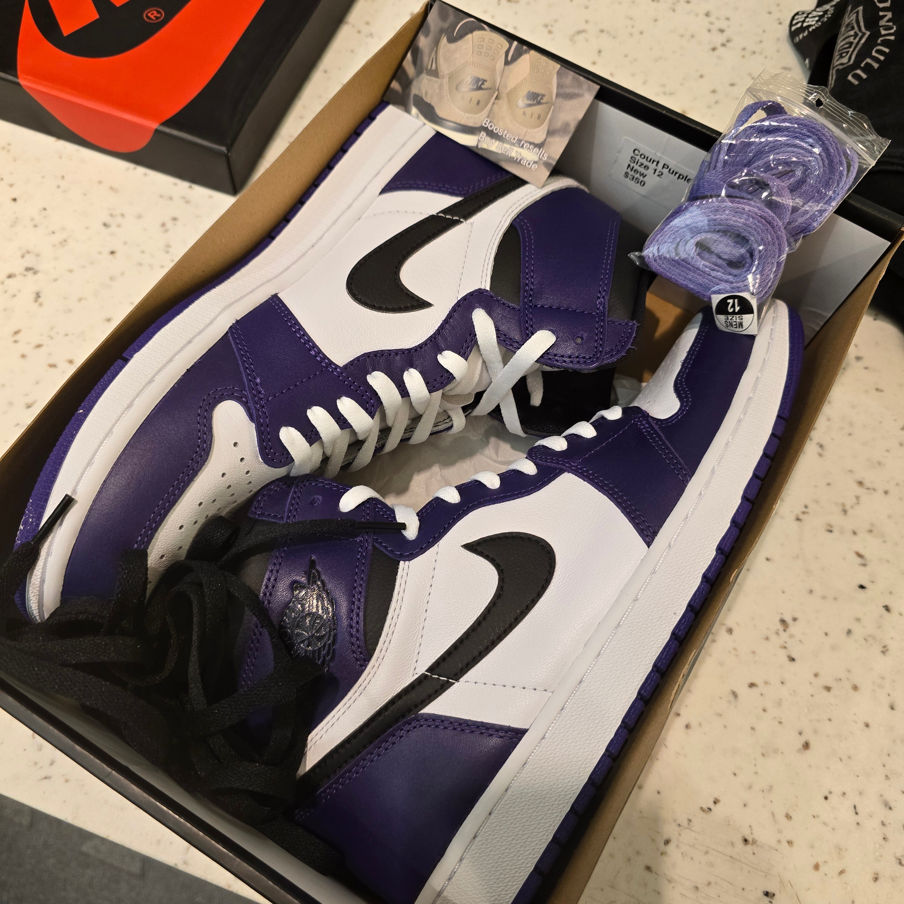 Jordan 1 Retro High Court Purple White SZ 12 USED
