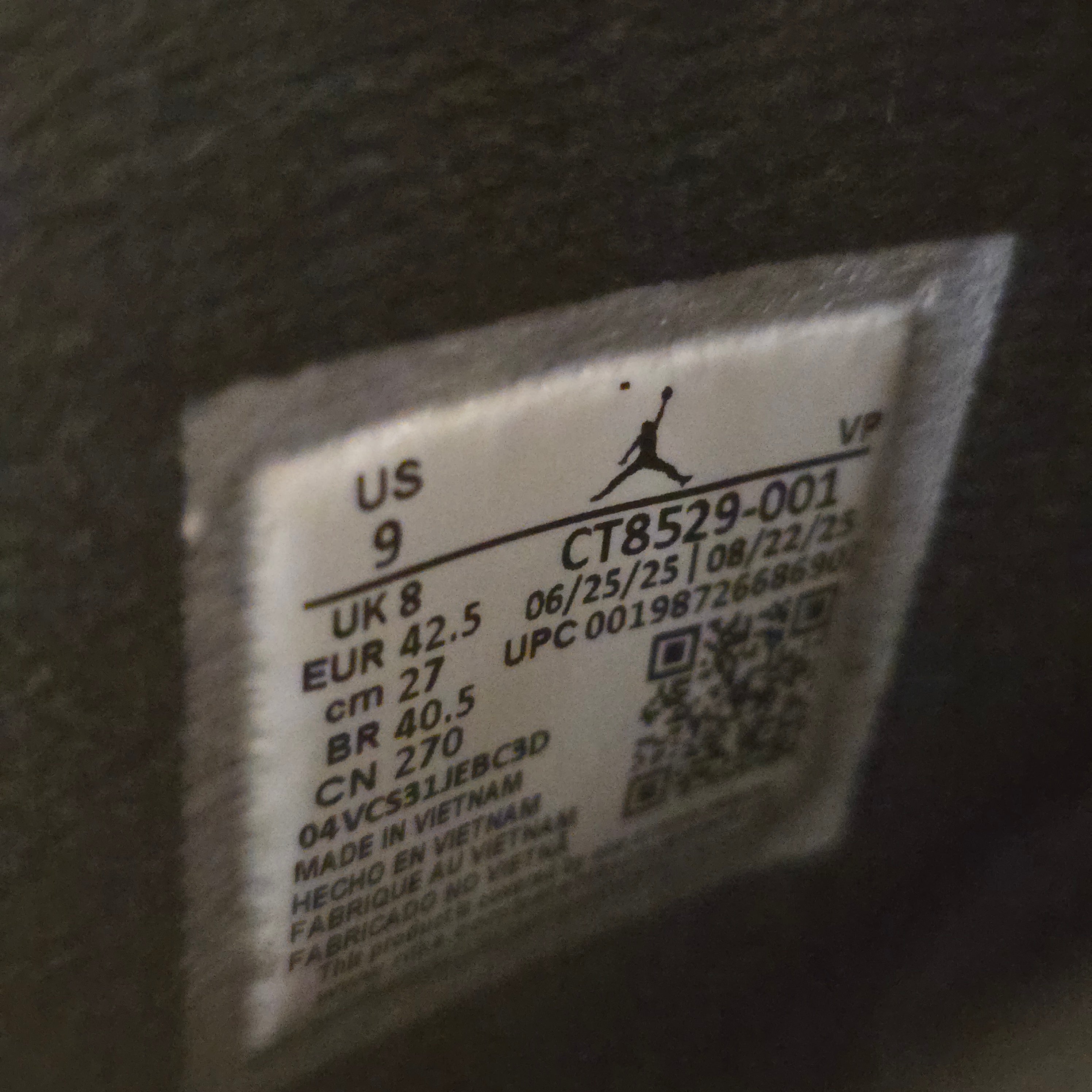 Jordan 6 Retro Infrared Salesman SZ 9 USED MISSING LID