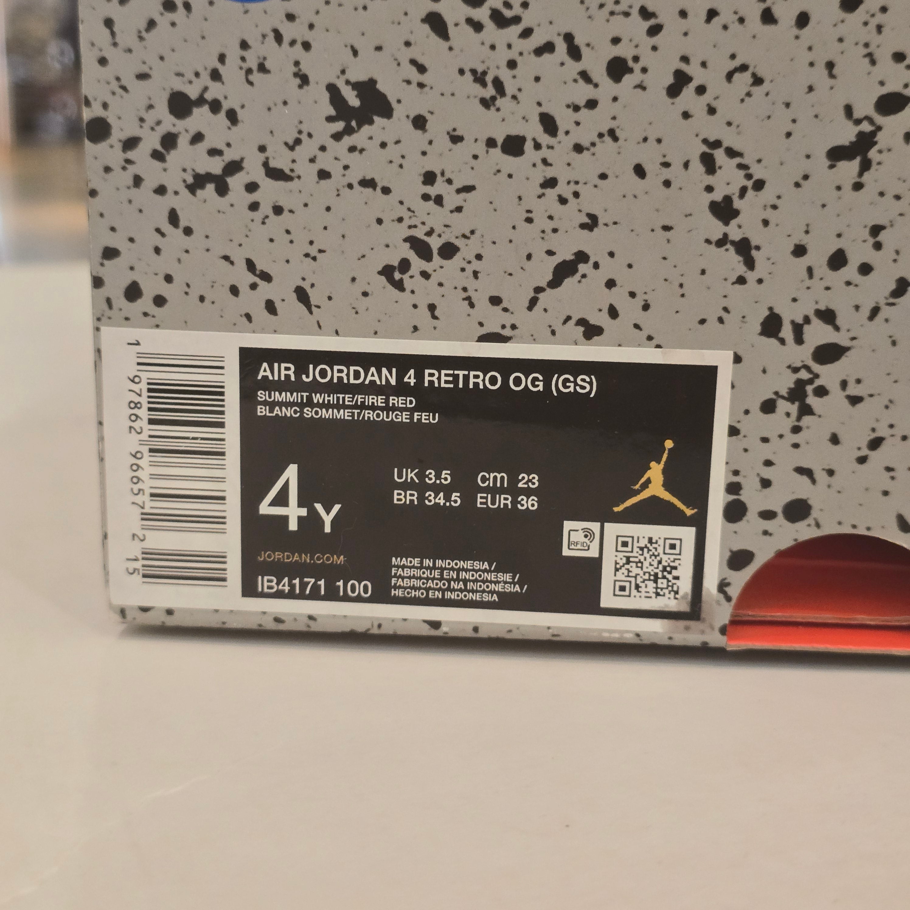 Jordan 4 Retro White Cement (2025) (GS) SZ 4Y USED MISSING LID