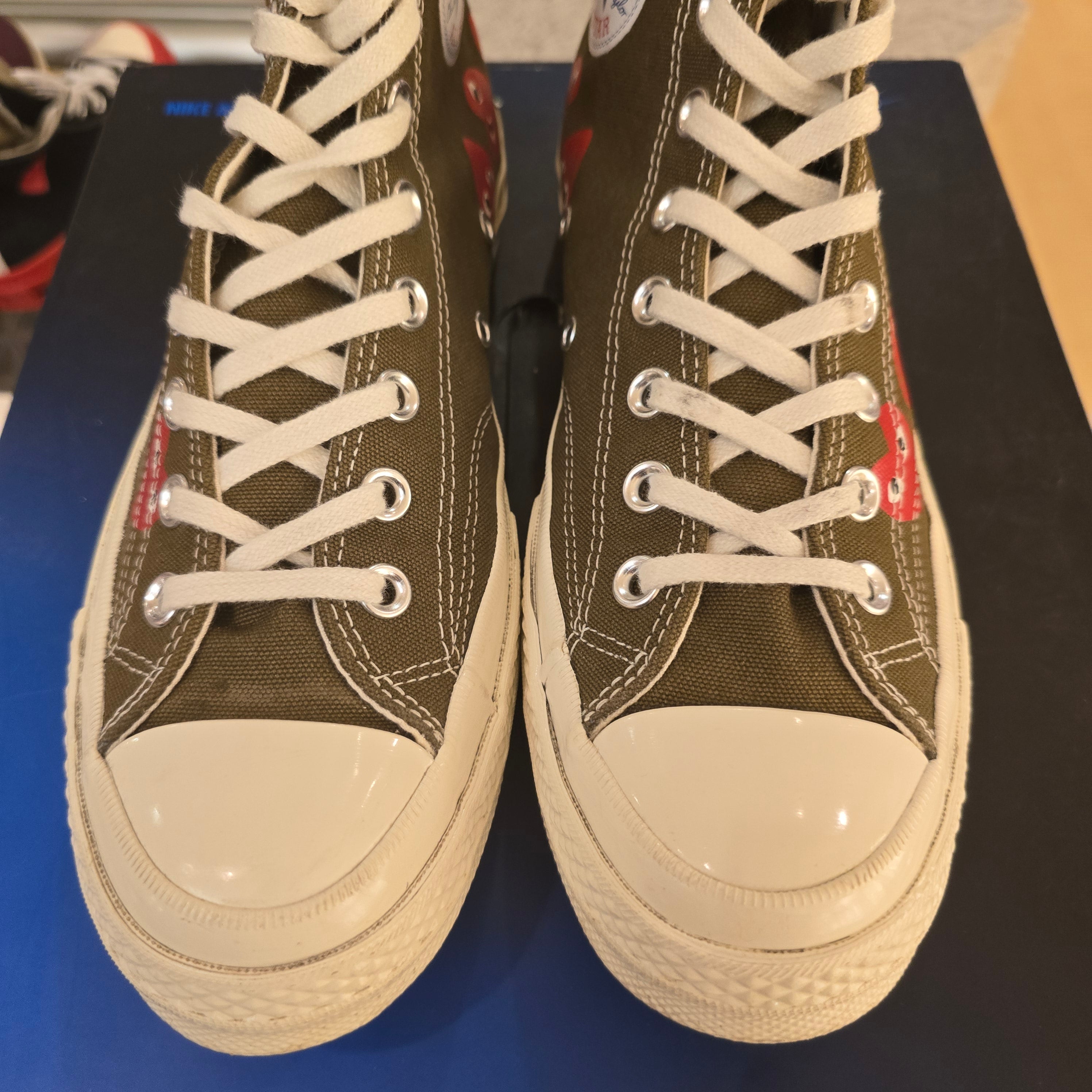 Converse Chuck Taylor All Star 70 Hi CDG PLAY Multi-Heart Green SZ 8 USED