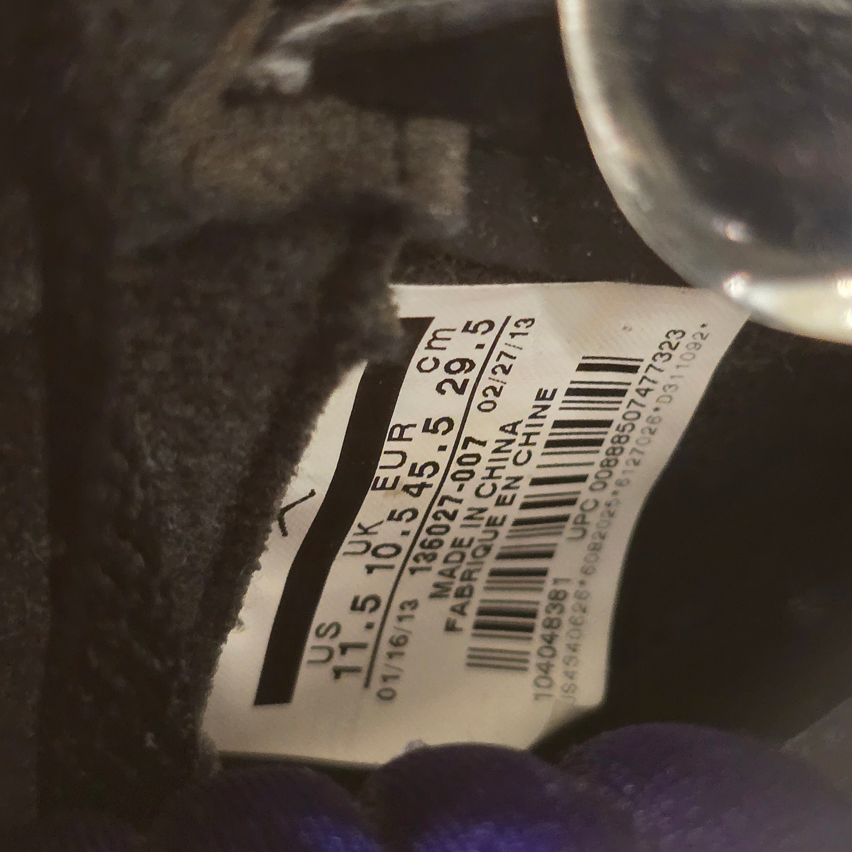 Jordan 5 Retro Black Grape (2013) SZ 11.5 USED NO BOX