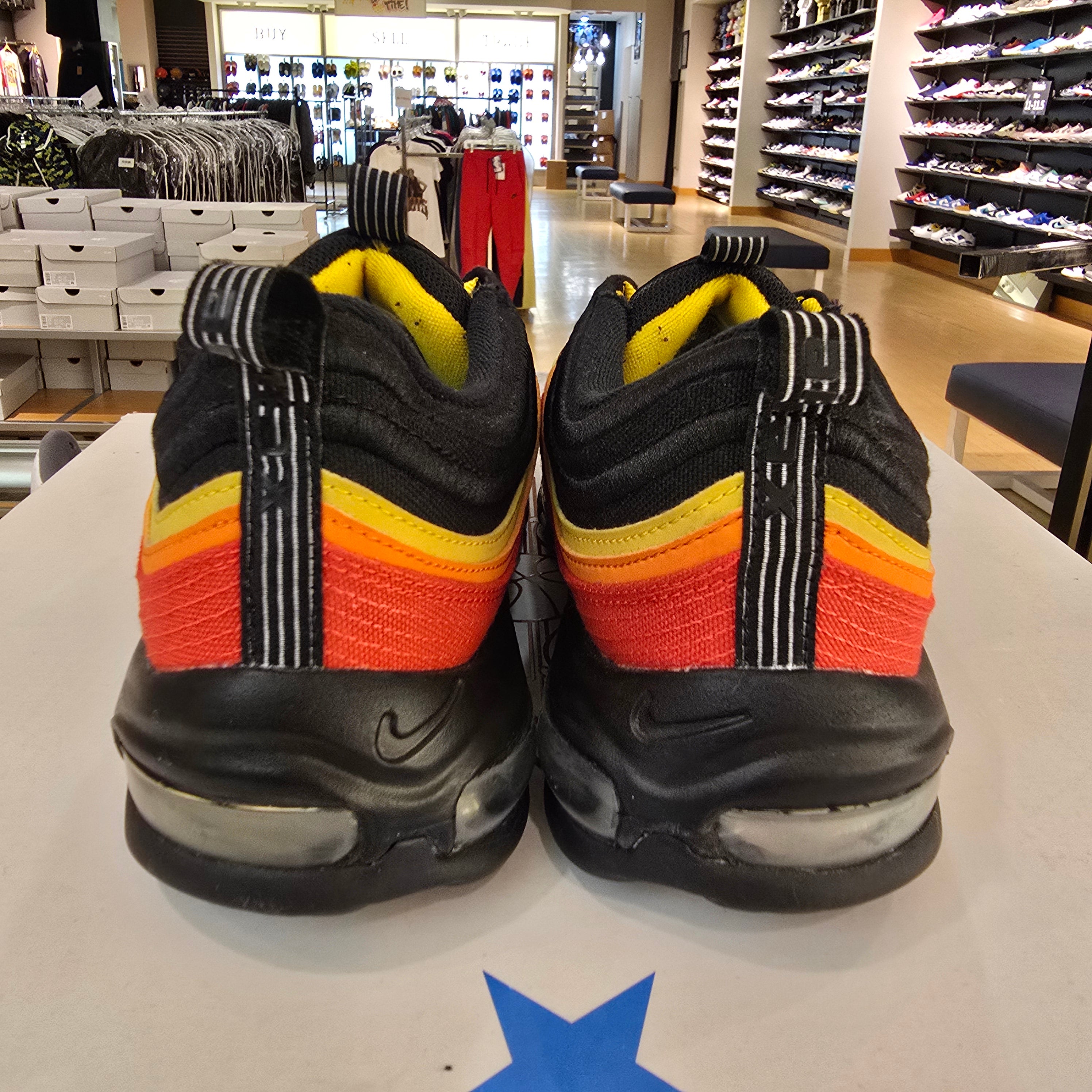 Nike Air Max 97 Black Chile Red Magma Orange SZ 10.5 USED NO BOX