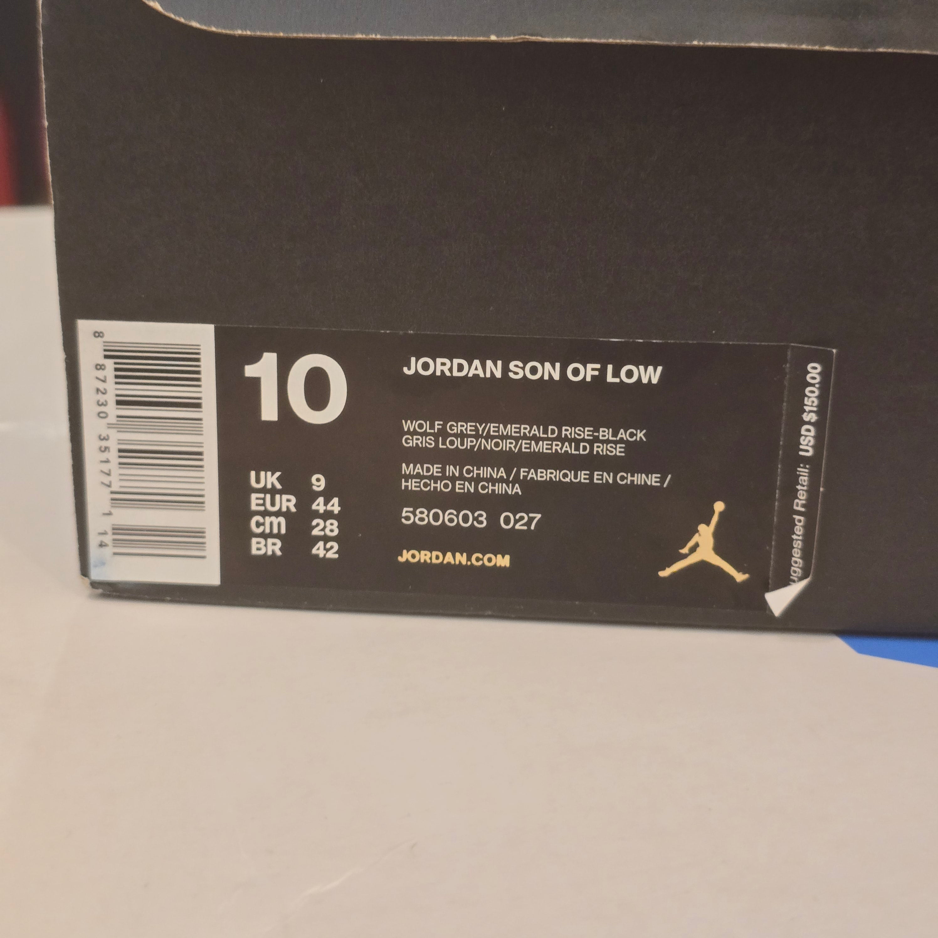Jordan Son Of Mars Low Wolf Grey SZ 10 USED