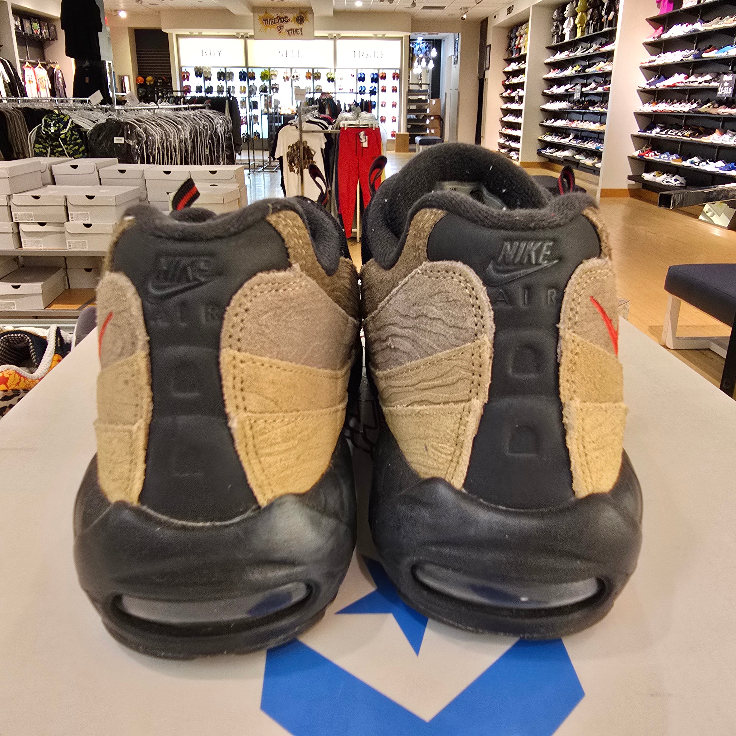 Air Max 95 Off Noir Limestone SZ 12 USED NO BOX HOLE ON LEFT SHOE