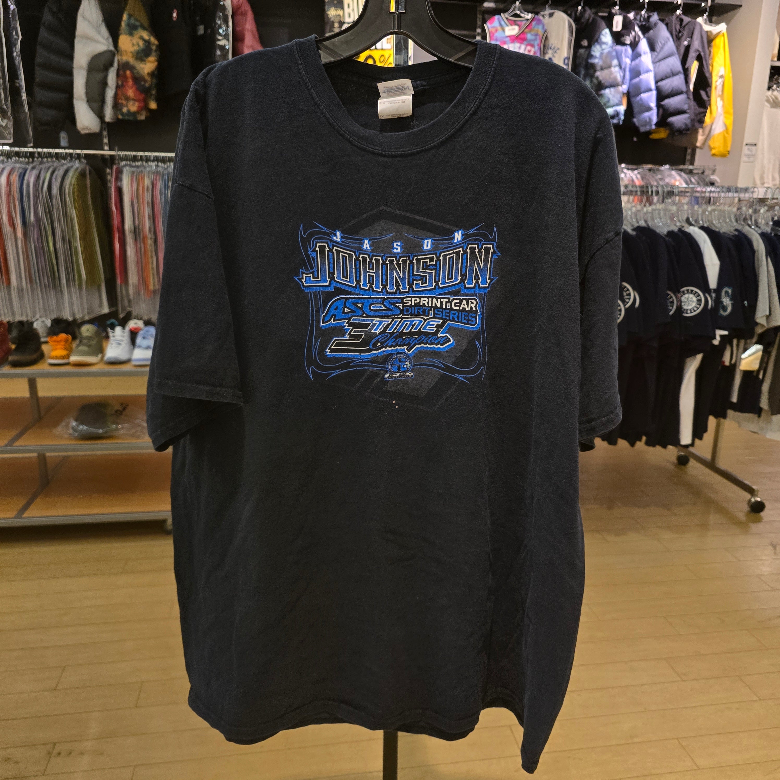 Jason Johnson #41 Sprint Car Tee Navy Size XXL