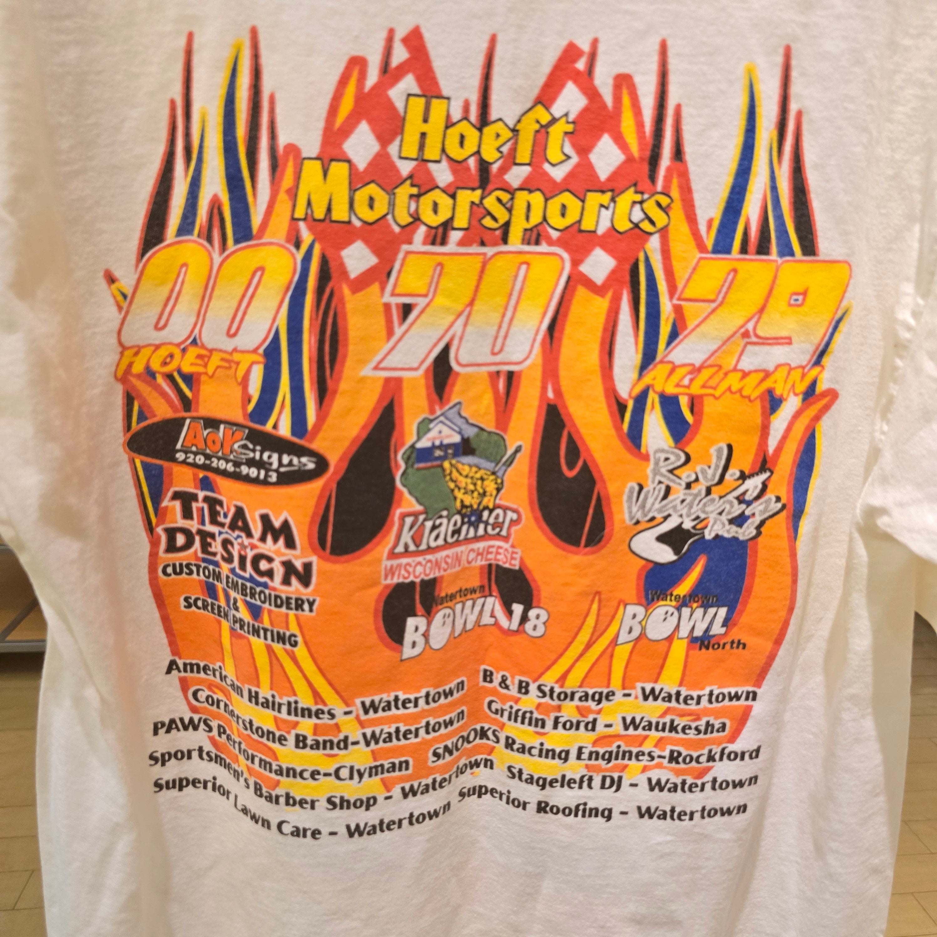Hoeft Motorsports Racing Tee White Size Large