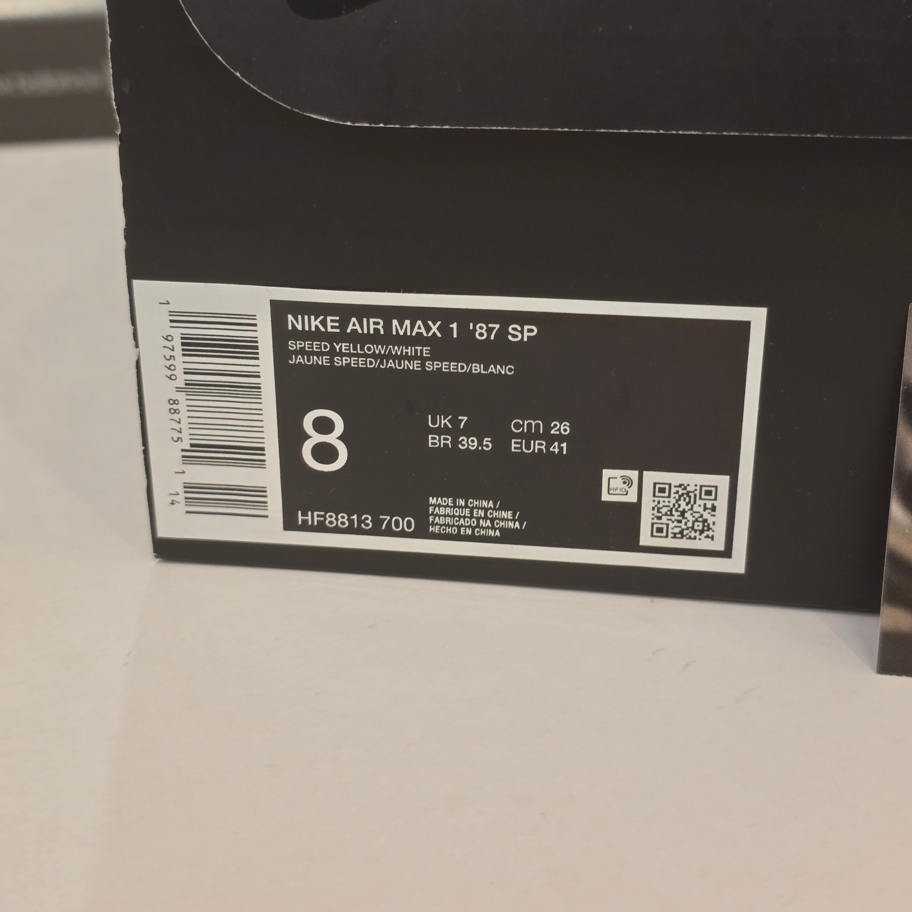 Nike Air Max 1 '87 SP Supreme Speed Yellow SZ 8