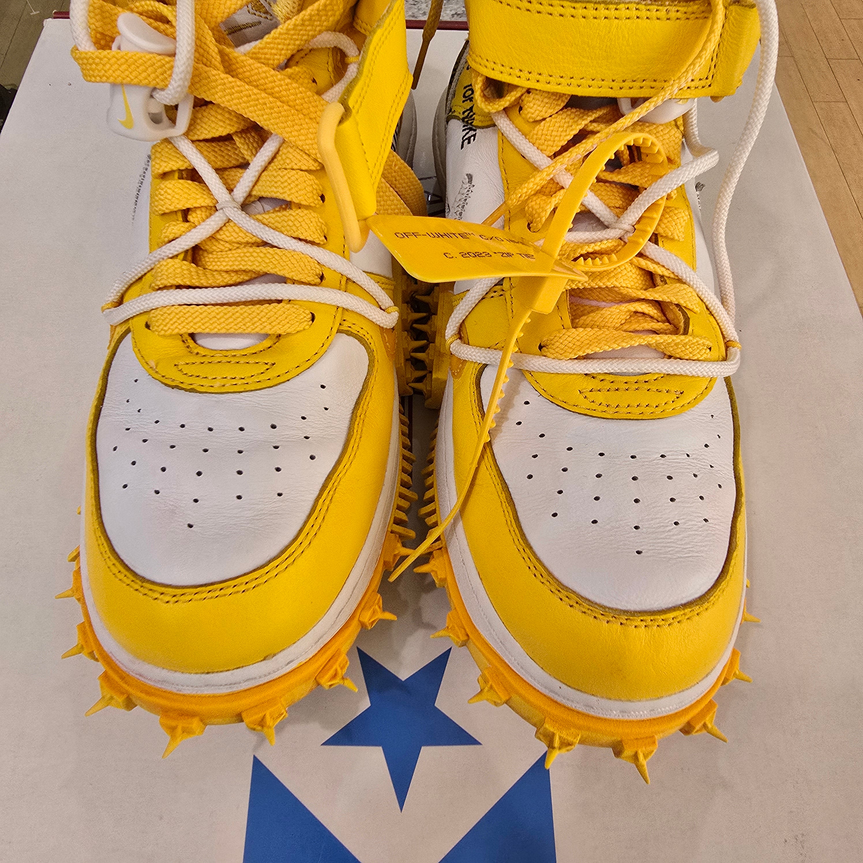 Nike Air Force 1 Mid SP Off-White Varsity Maize SZ 9 USED