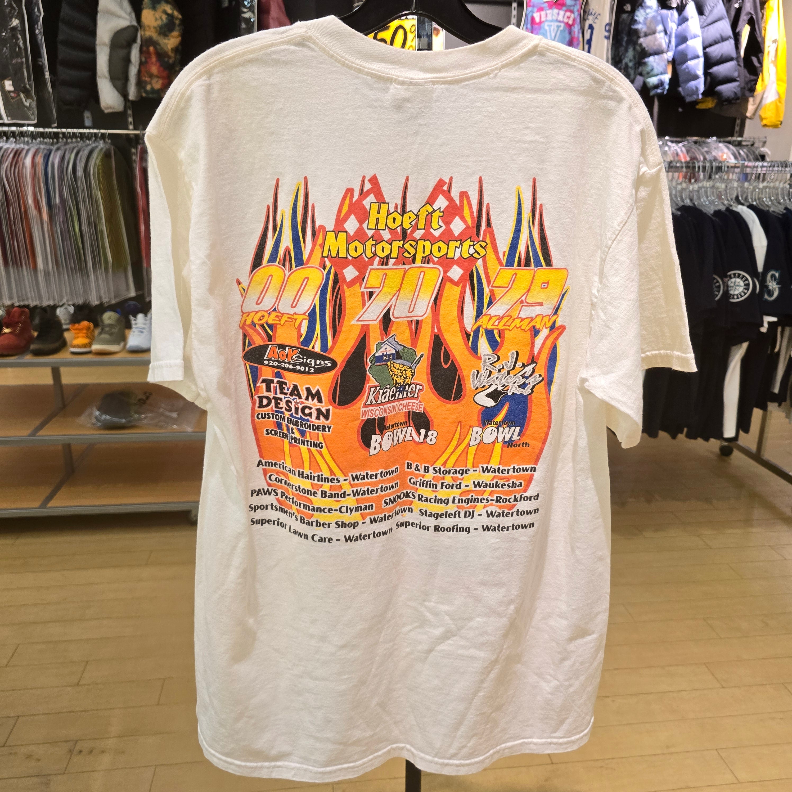 Hoeft Motorsports Racing Tee White Size Large