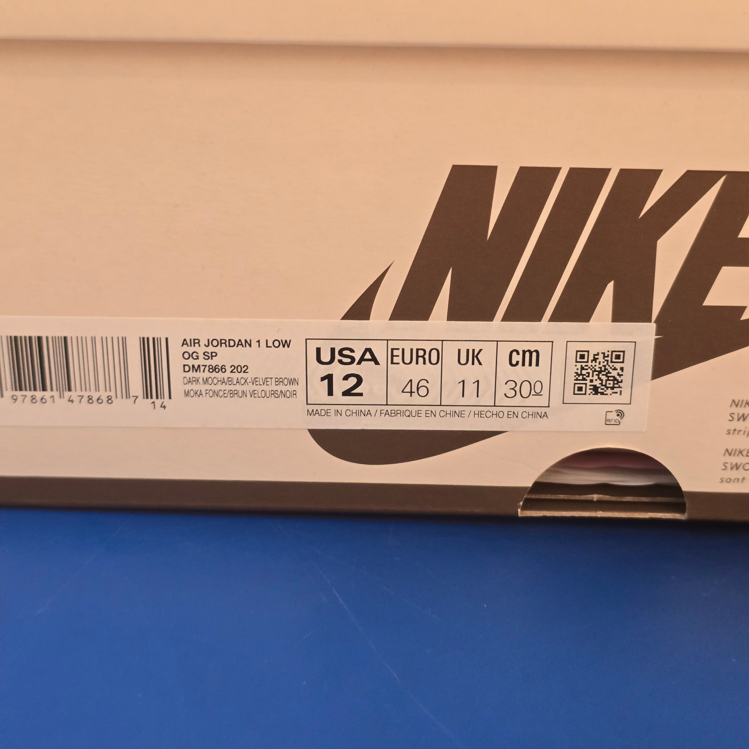 Jordan 1 Retro Low OG SP Travis Scott Velvet Brown SZ 12