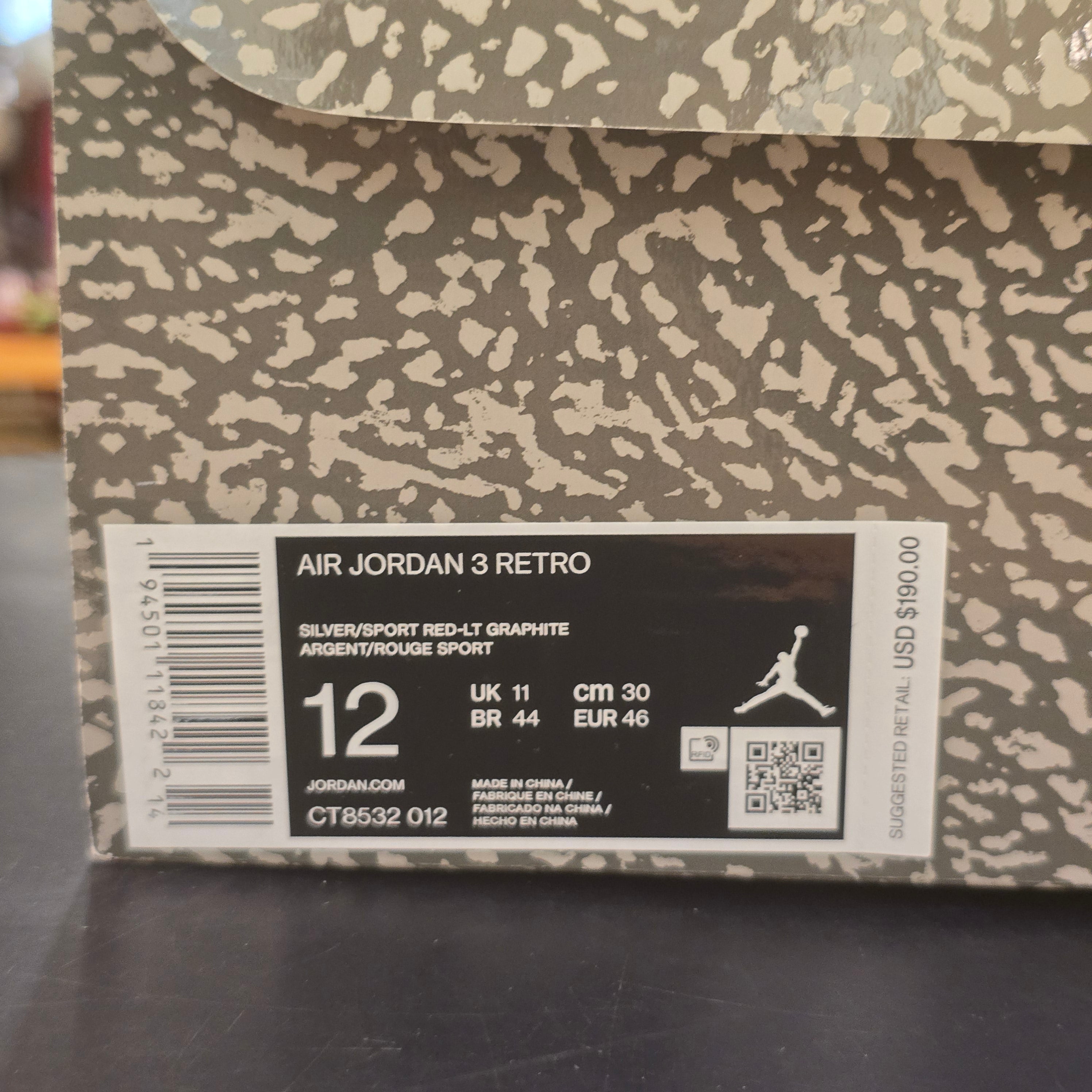 Jordan 3 Retro Cool Grey (2021) SZ 12 USED