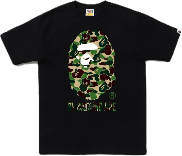 BAPE ABC Camo By Bathing Ape Tee Black Green Sz S