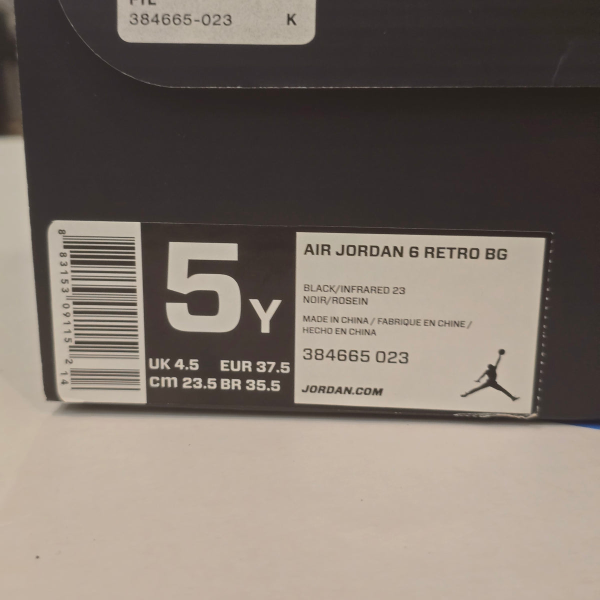 Jordan 6 Retro Infrared Black (2014) (GS) SZ 5Y USED
