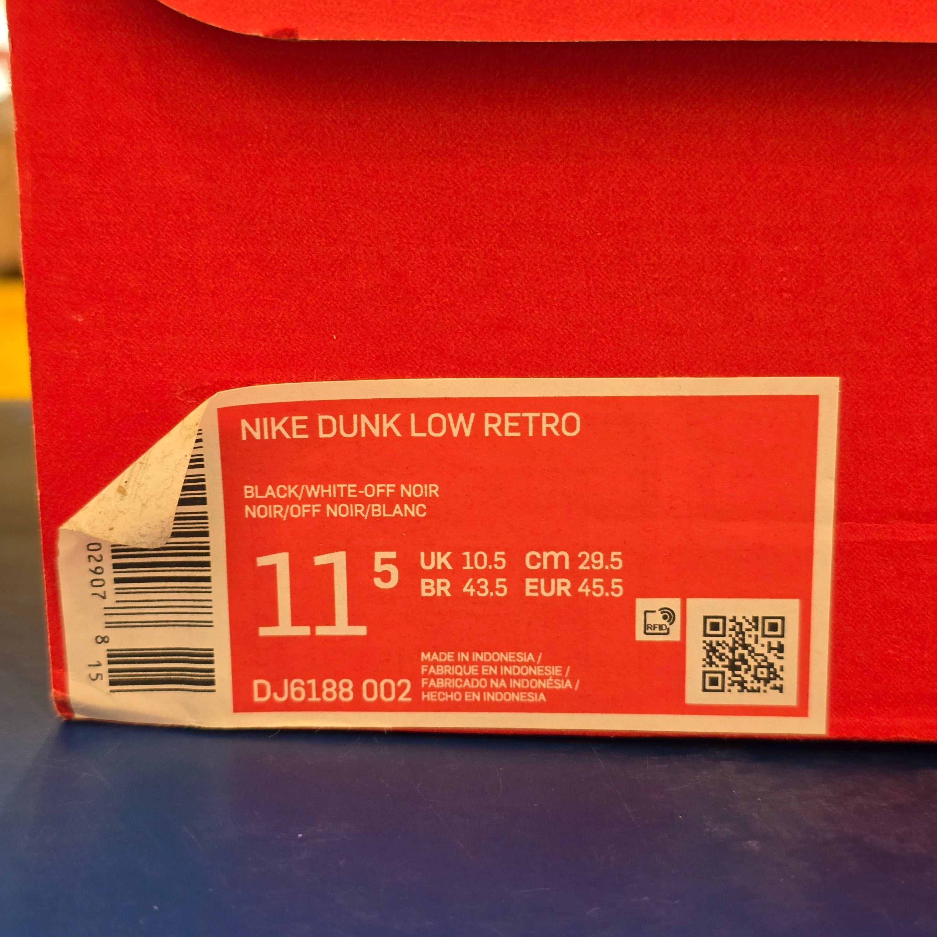 Nike Dunk Low Black White 2022 SZ 11.5 USED