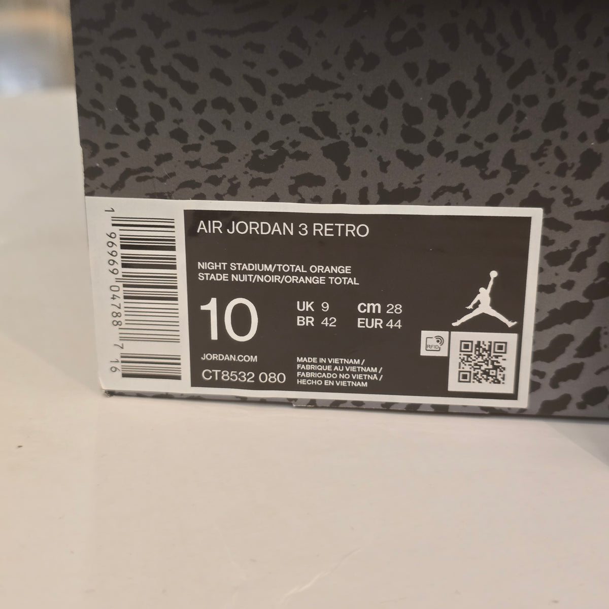 Jordan 3 Retro Fear Pack (2023) SZ 10