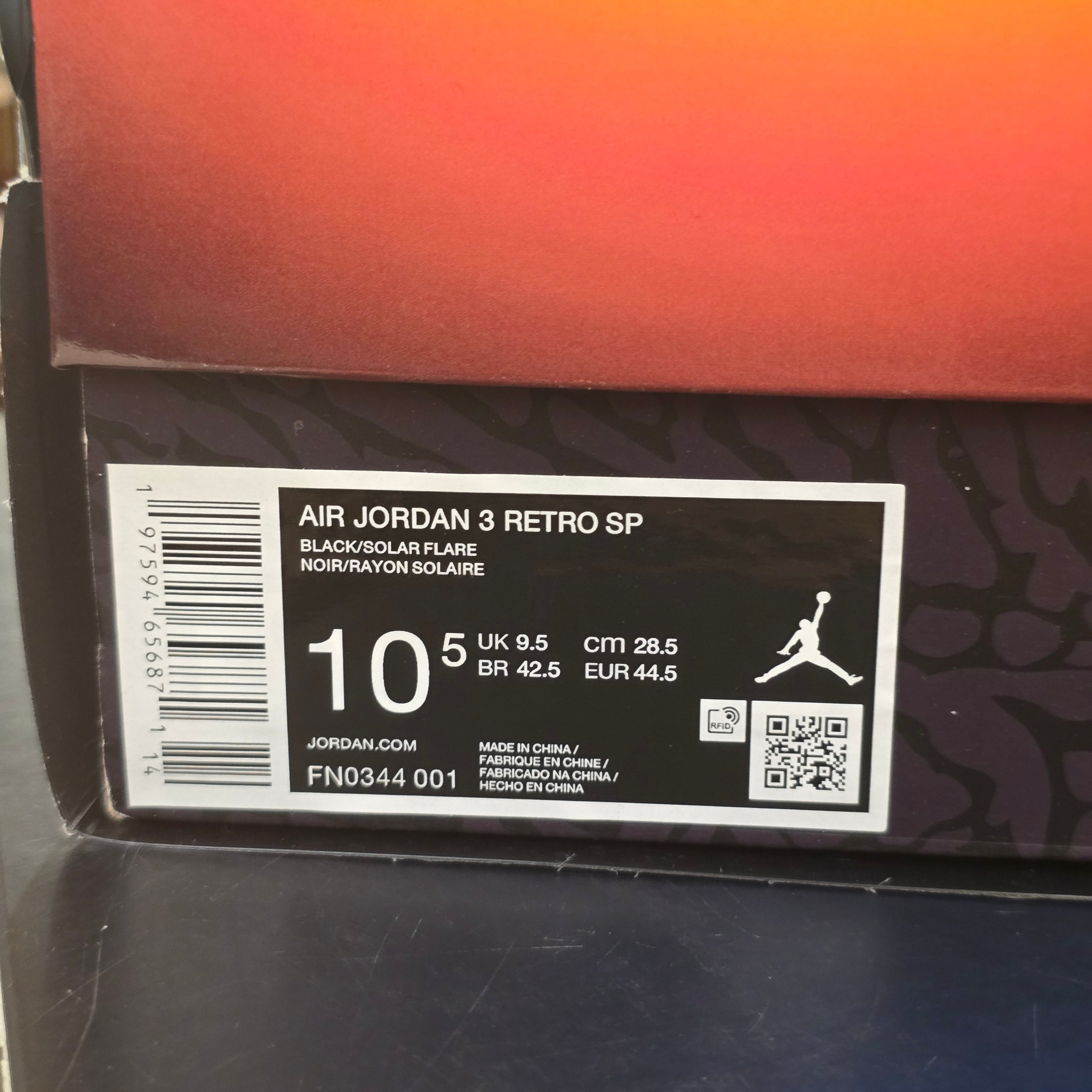 Jordan 3 Retro J Balvin Rio SZ 10.5 USED
