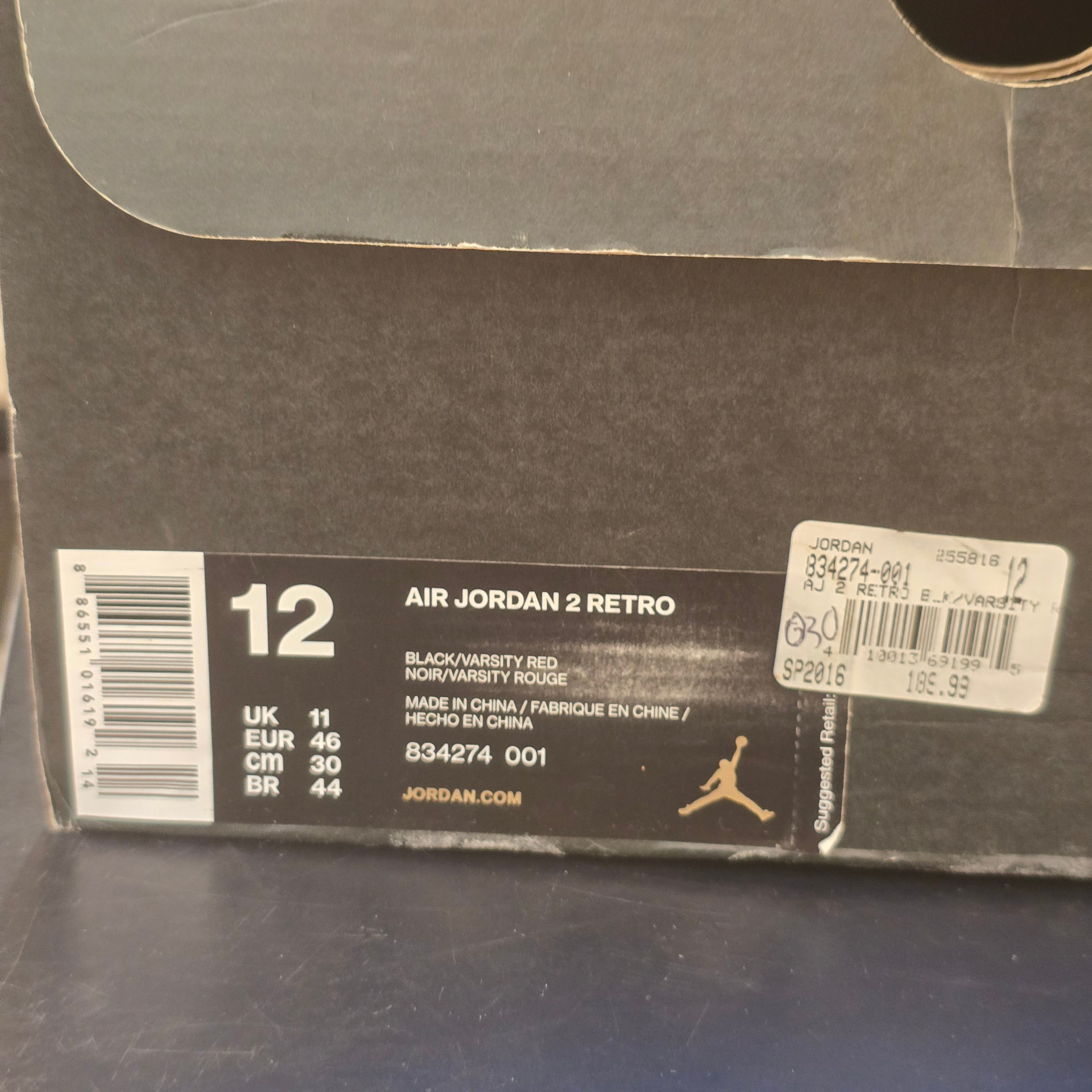 Jordan 2 Retro Alternate 87 SZ 12 USES