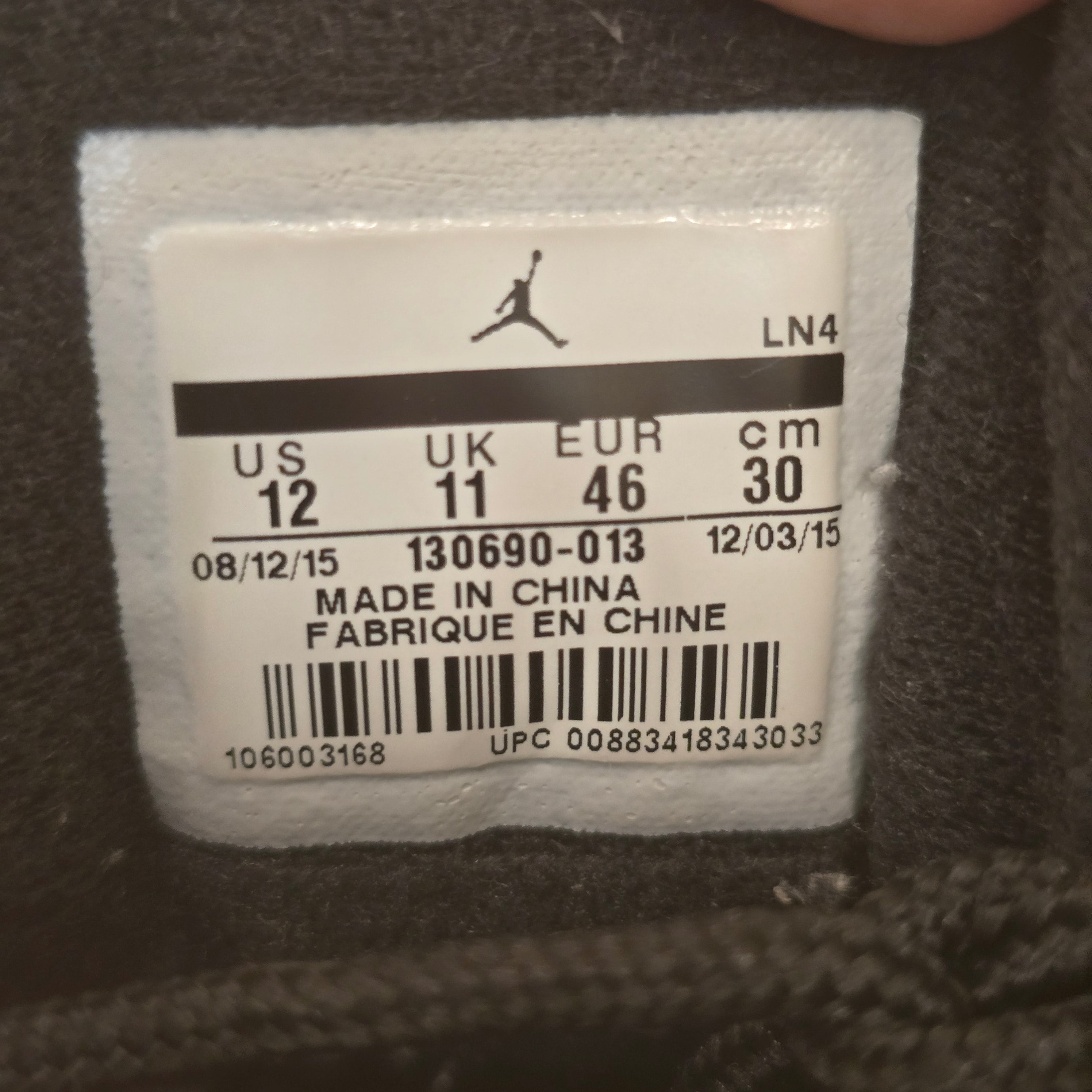 Jordan 12 Retro The Master SZ 12 USED NO BOX