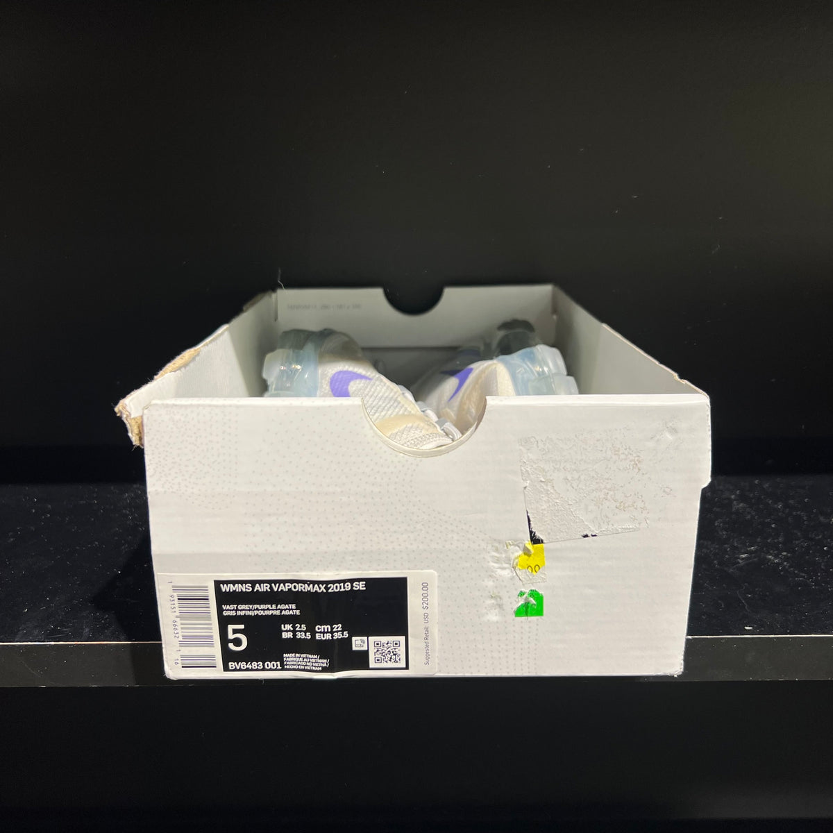 Nike Air VaporMax 2019 SE Vast Grey Purple Agate (Women's) Missing lid