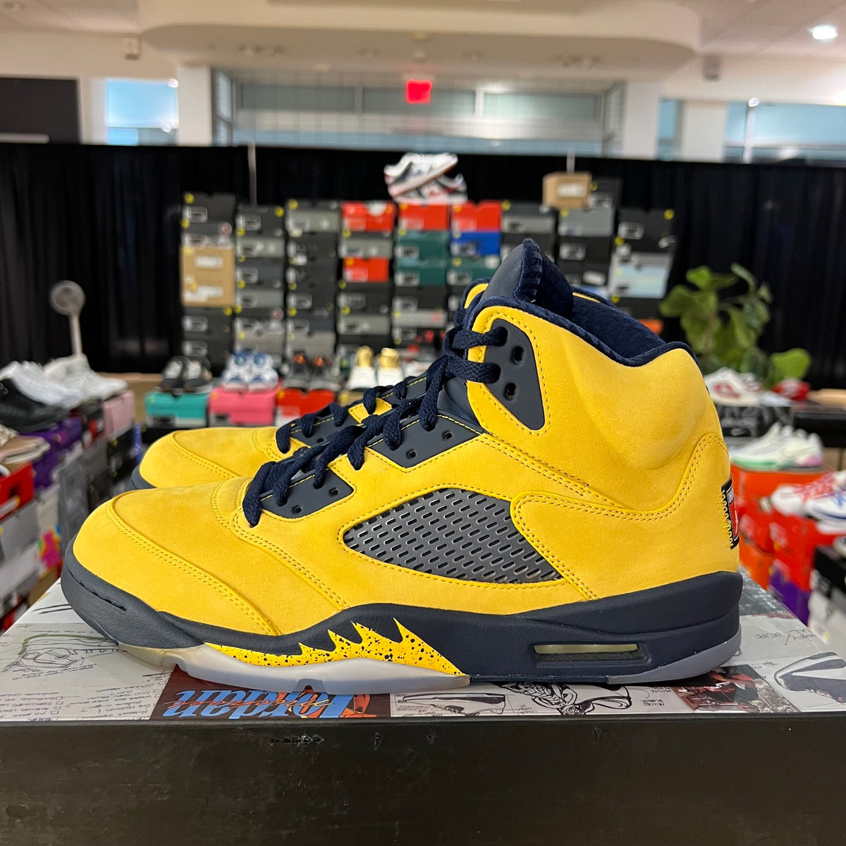 Jordan 5 Retro Michigan (2019) used no lace locks
