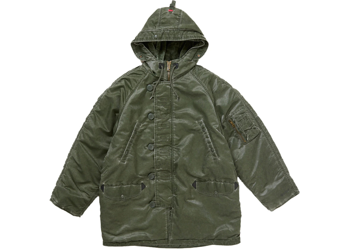 Supreme Washed Flight Satin N 3B Parka Olive