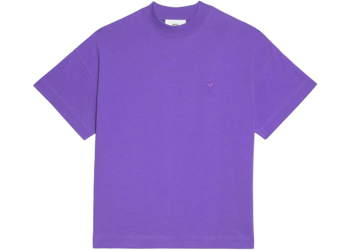 Ami Paris Ami de Coeur Organic Cotton T-Shirt Purple