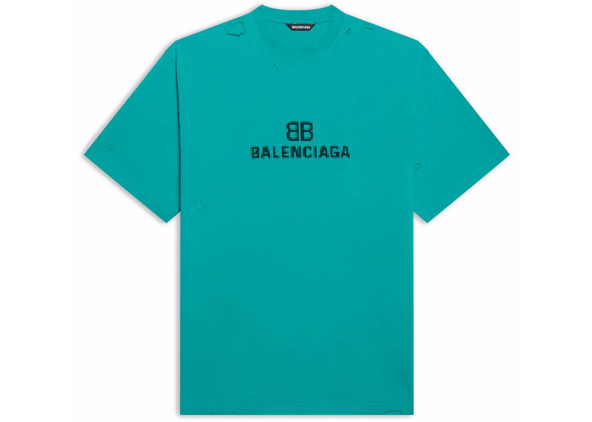 Balenciaga BB Pixel Boxy T-Shirt Blue
