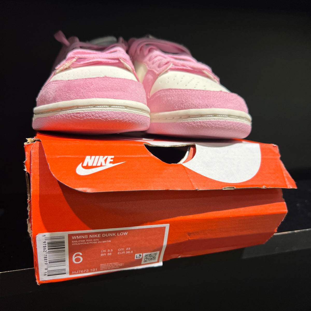 Nike Dunk Low Next Nature Pink Rise Sail (Women's) damaged box