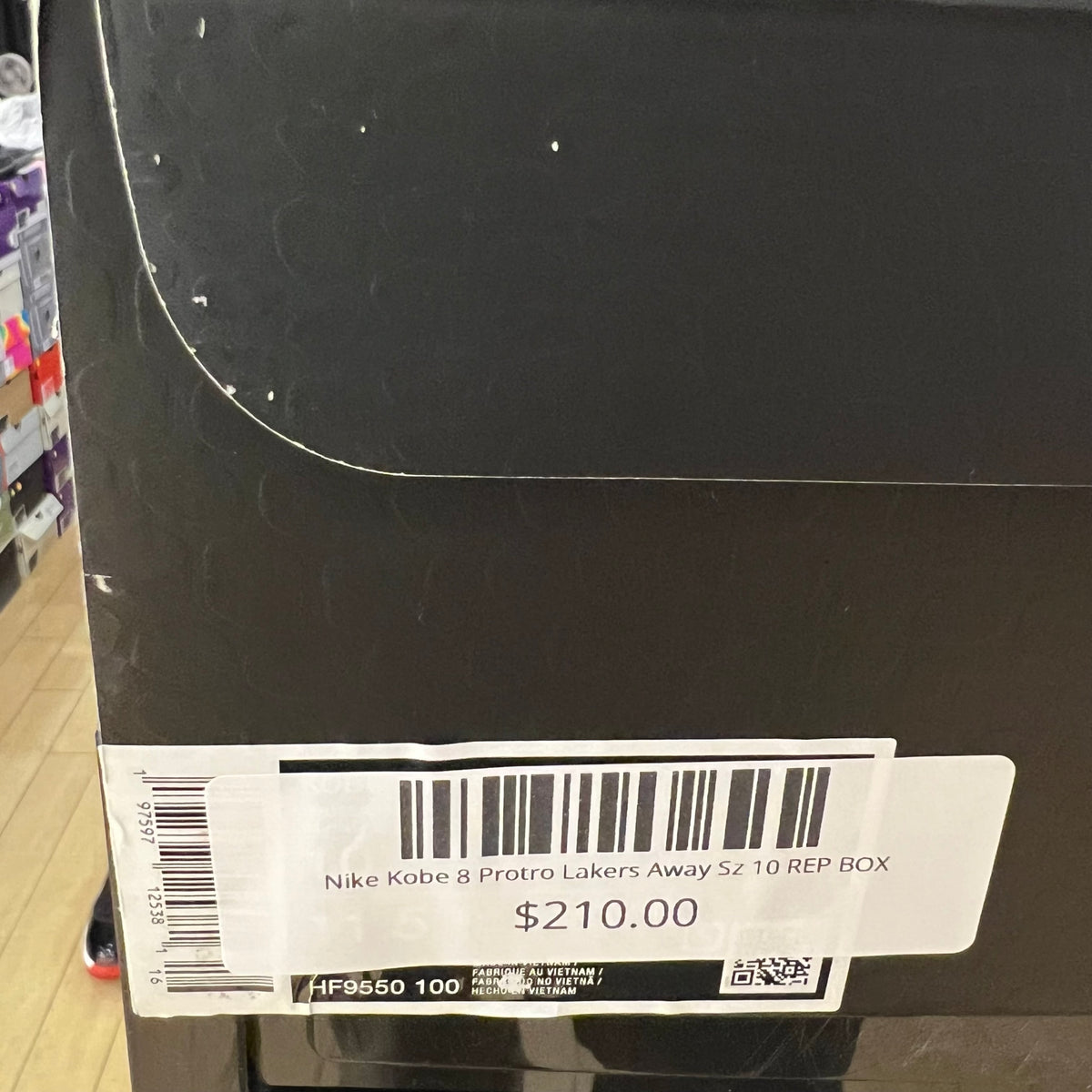 Nike Kobe 8 Protro Lakers Away used rep box